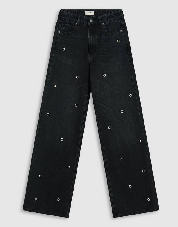 Studs Straight Fit Jeans Dunkelgrau SHOEBY WOMEN