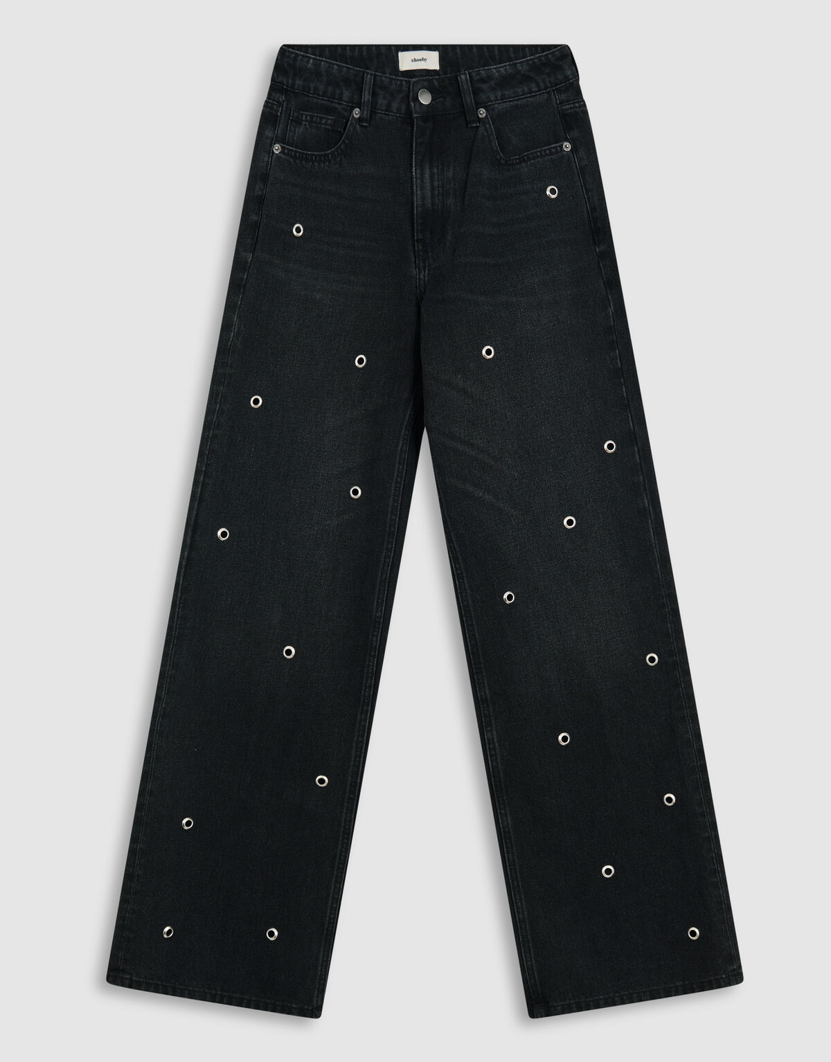 Ösen Gerade Passform Jeans Dunkelgrau SHOEBY WOMEN