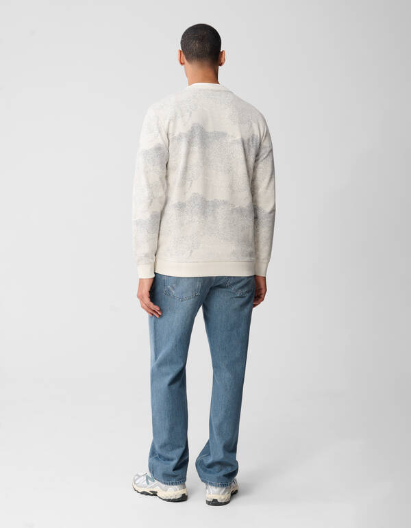 Jacquard Camouflage-Pullover Gebrochen Wei&szlig; SHOEBY MEN