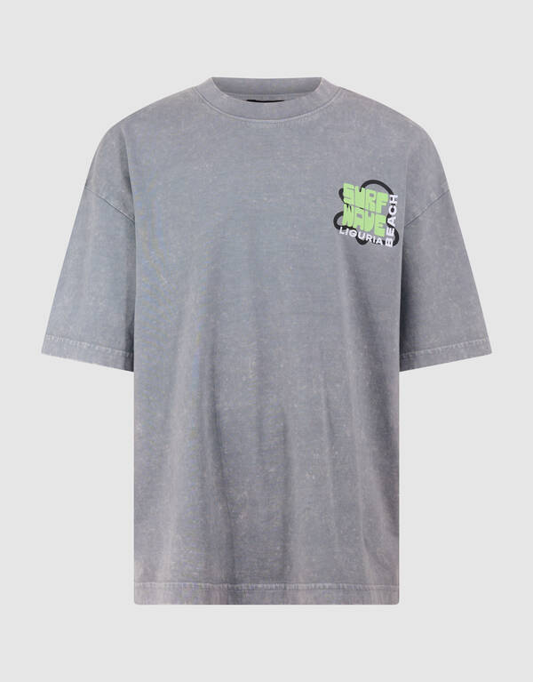 Surf Wave Artwork T-Shirt Grau SHOEBY BOYS