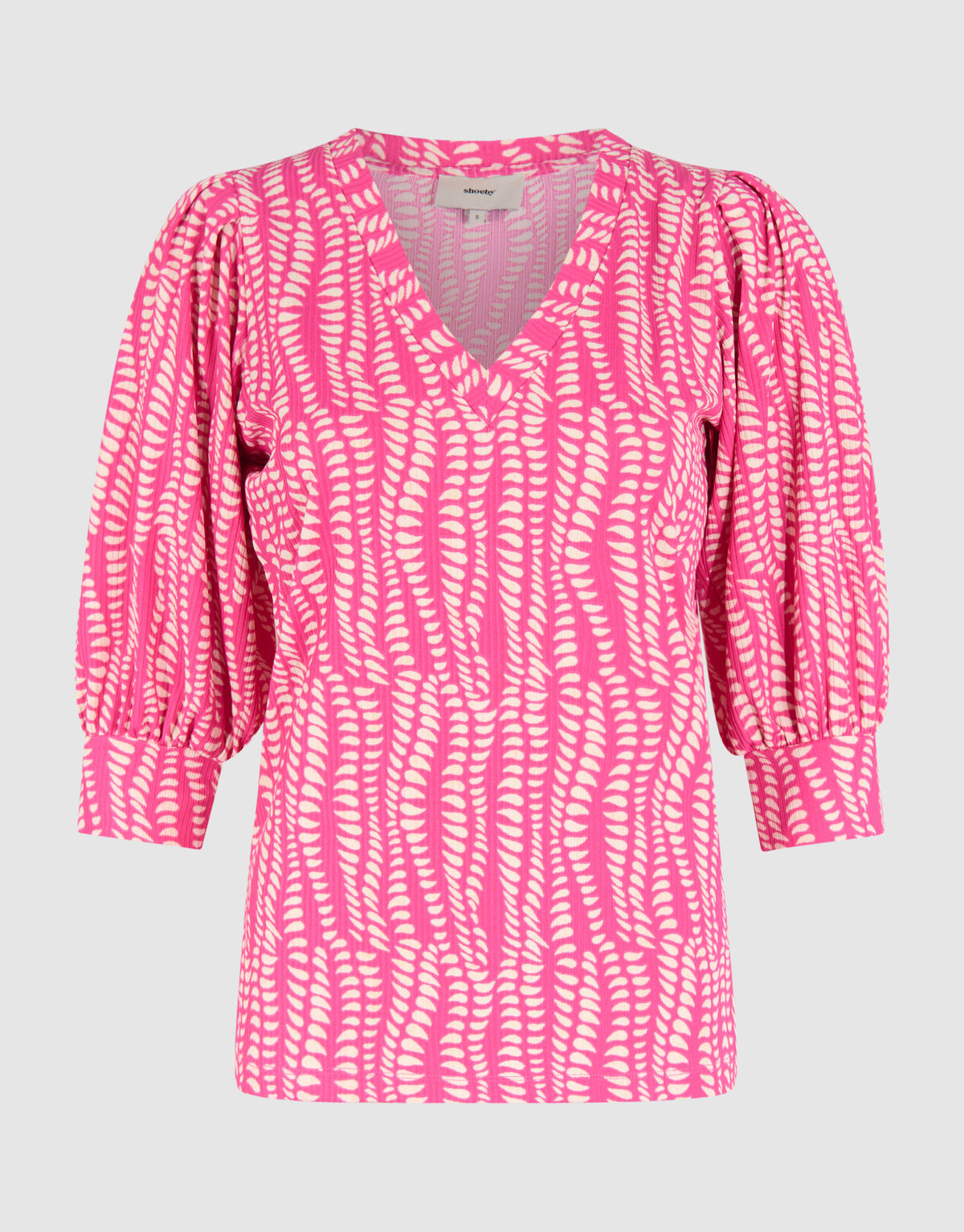 Bedrucktes Rippenjersey Top Rosa SHOEBY WOMEN