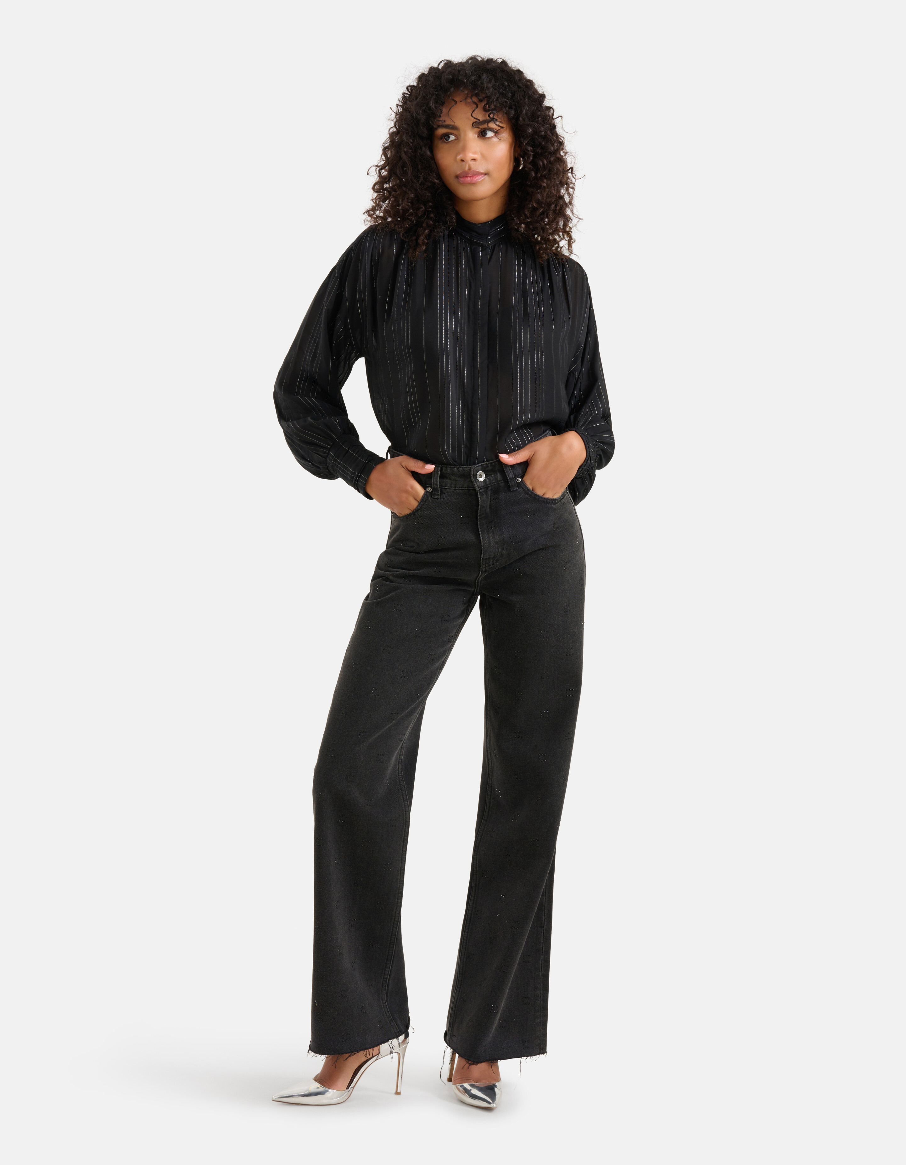 Lurexbluse Schwarz SHOEBY WOMEN