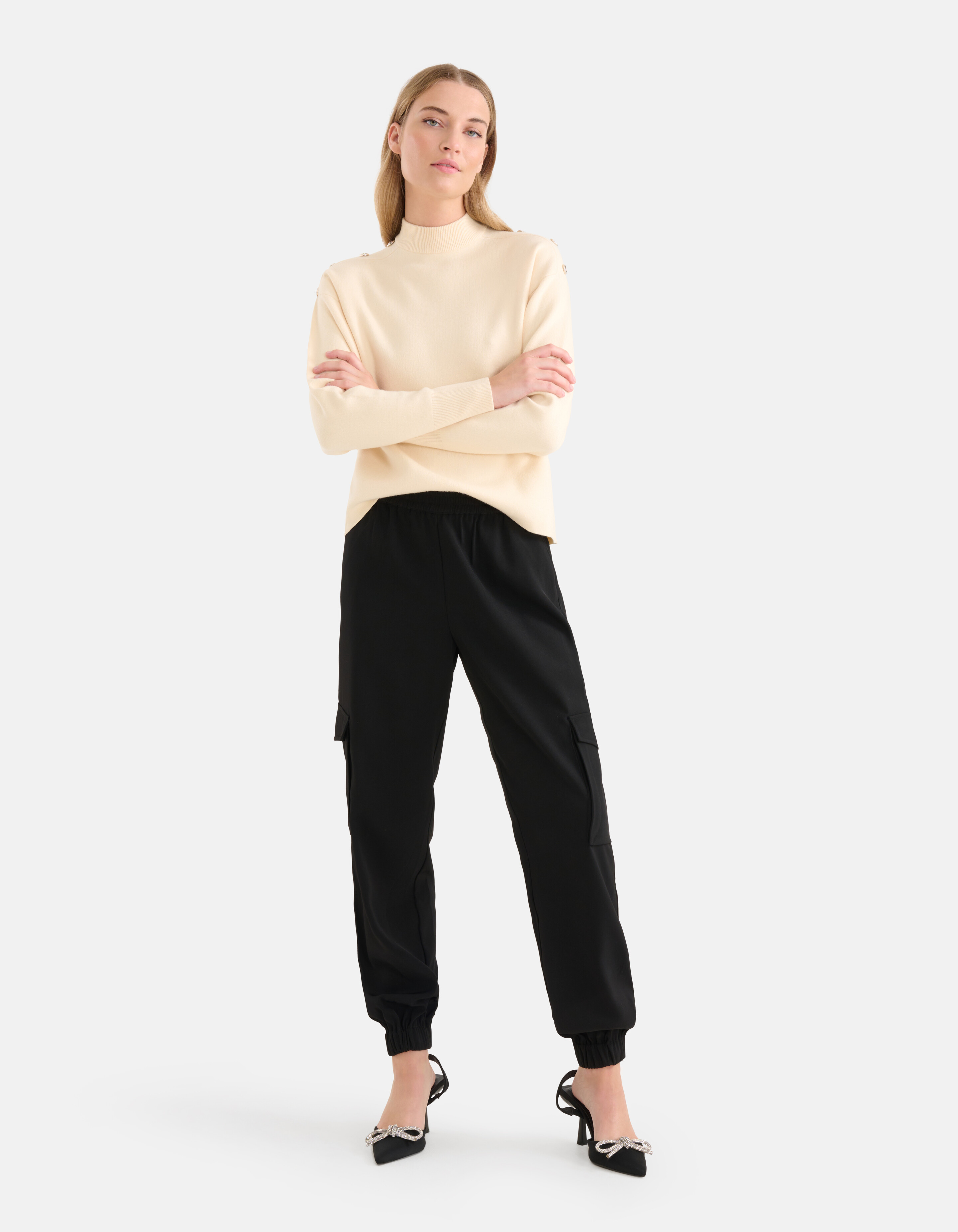Gestrickter Pullover mit Knöpfen Off White SHOEBY WOMEN