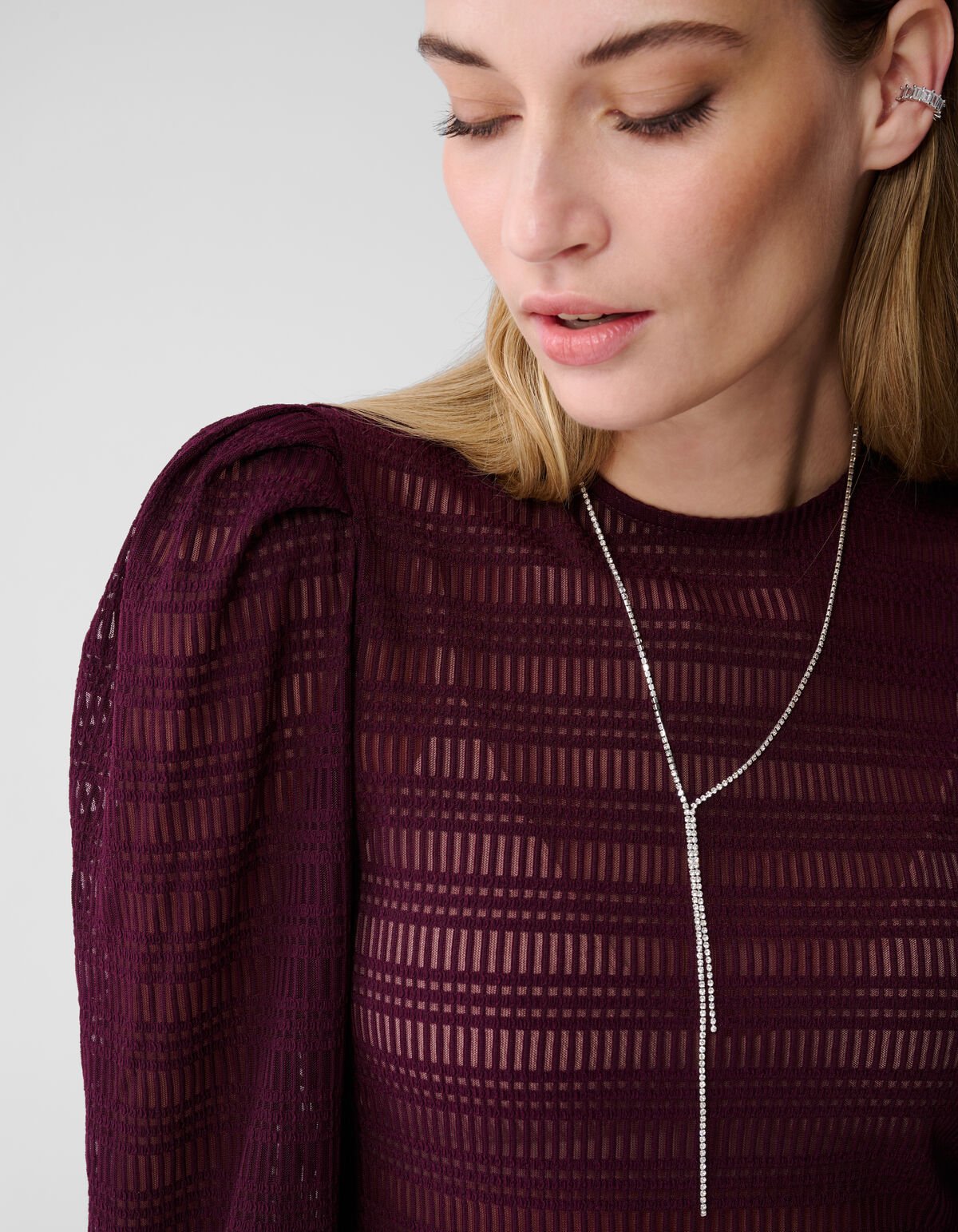 Bluse mit Mesh-Struktur, dunkelrot SHOEBY WOMEN