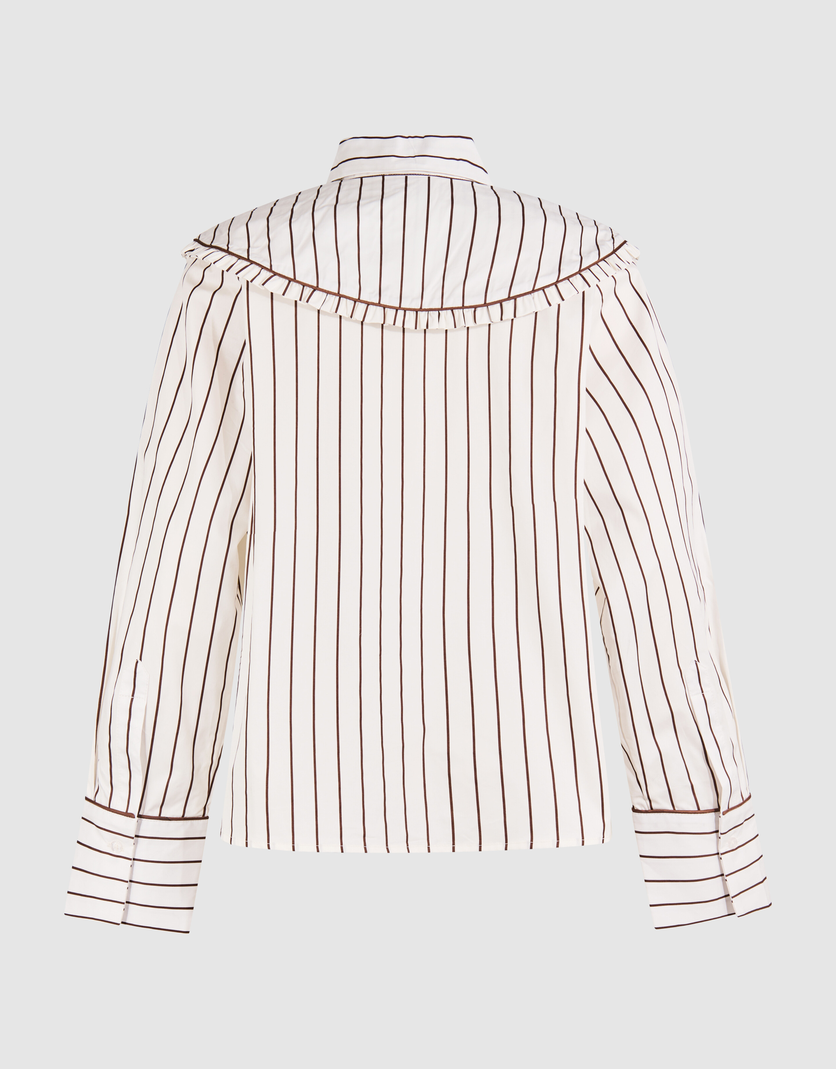 Bluse mit großem Kragen und Streifen in Braun SHOEBY WOMEN