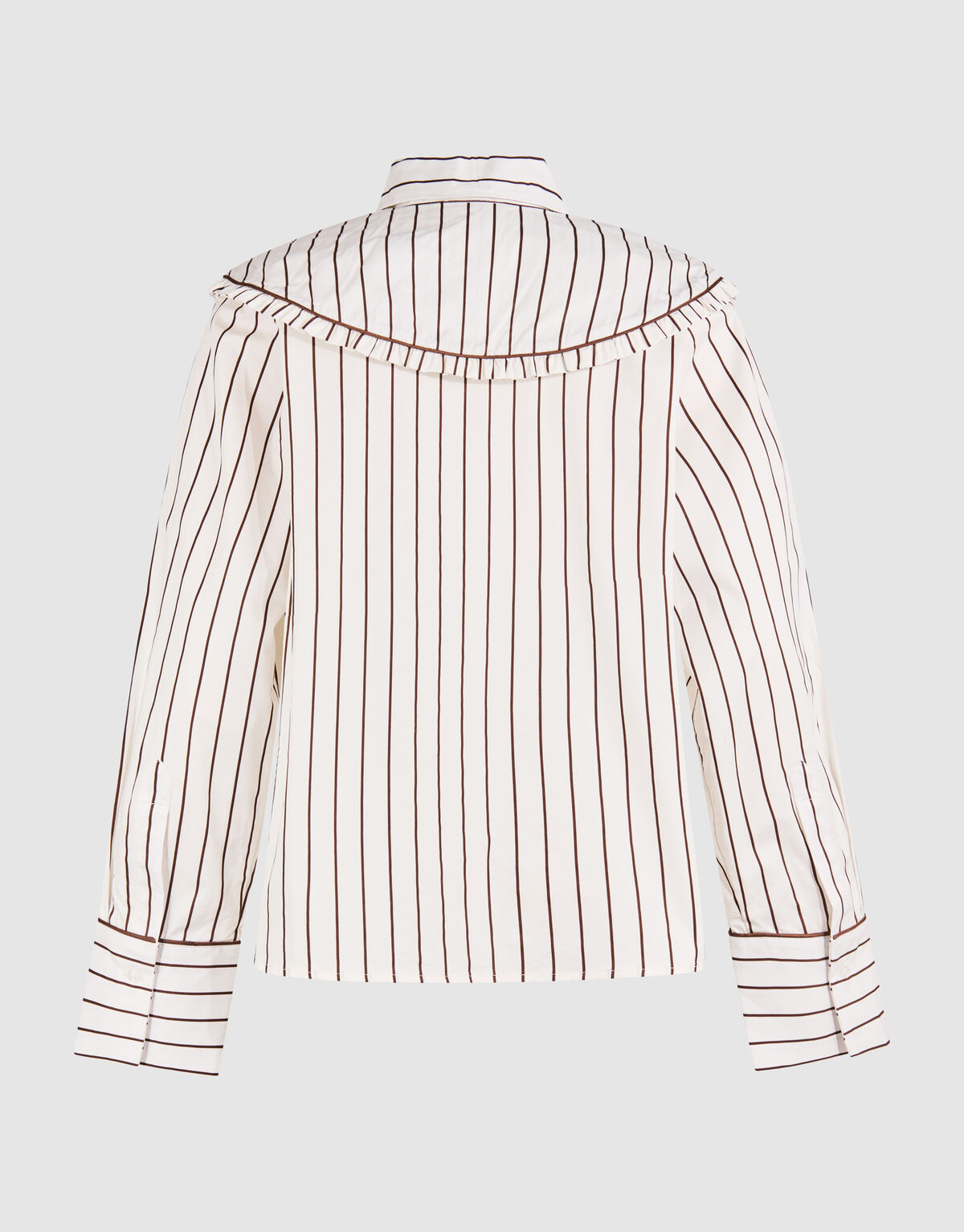 Bluse mit großem Kragen und Streifen in Braun SHOEBY WOMEN
