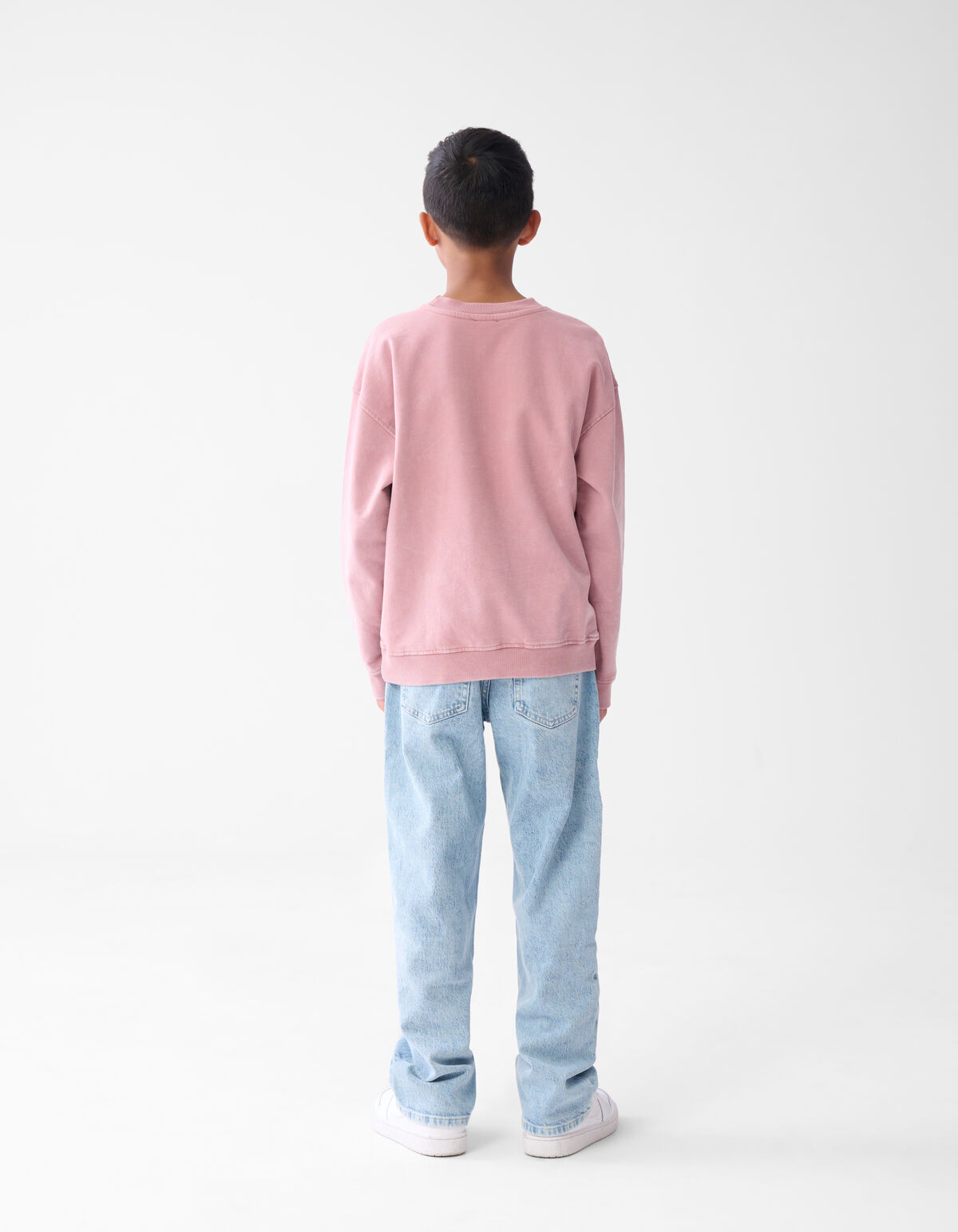 Acid Wash Pullover Donkerroze SHOEBY BOYS