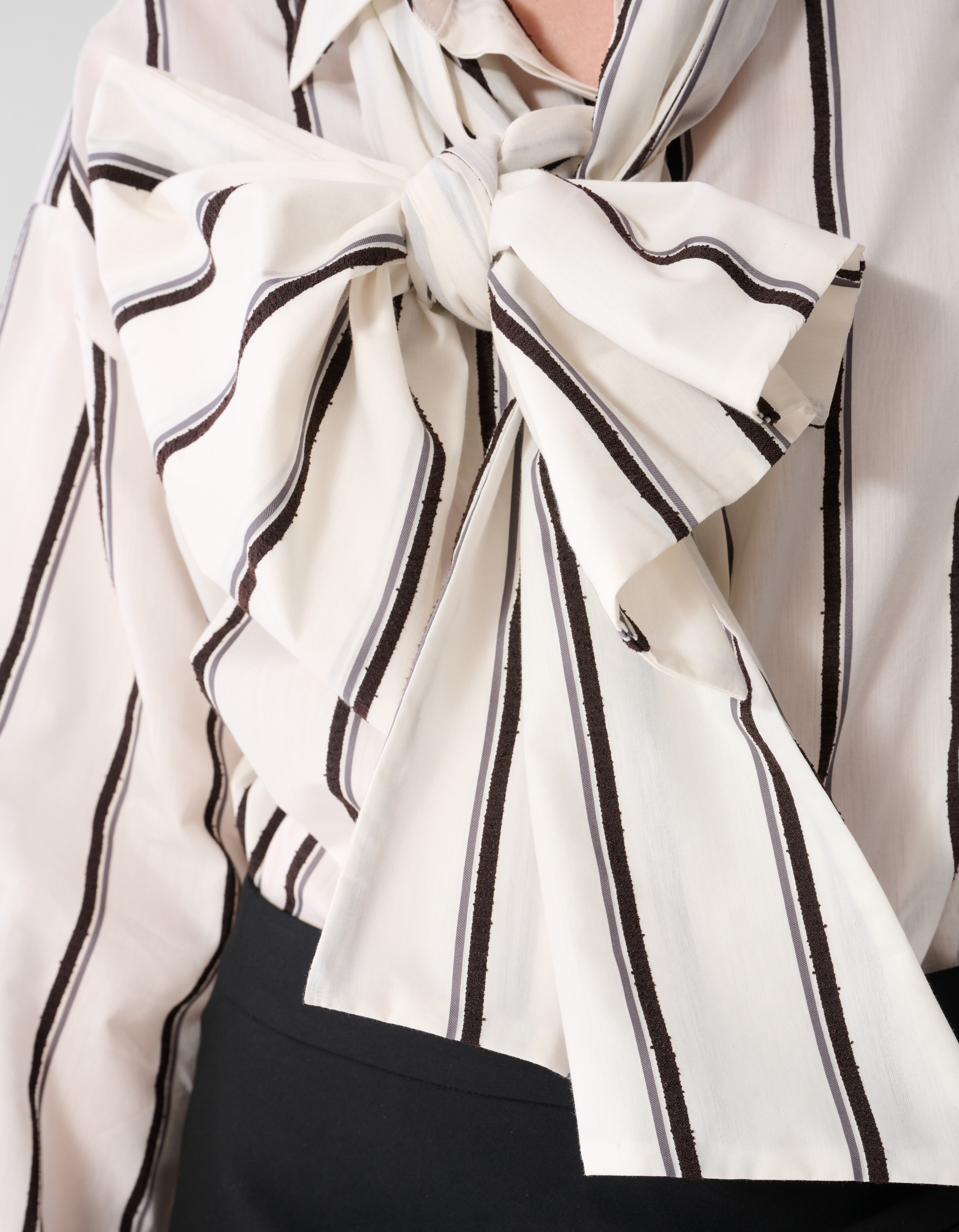 Gestreifte Jacquard-Bluse Offwhite By Mieke SHOEBY WOMEN