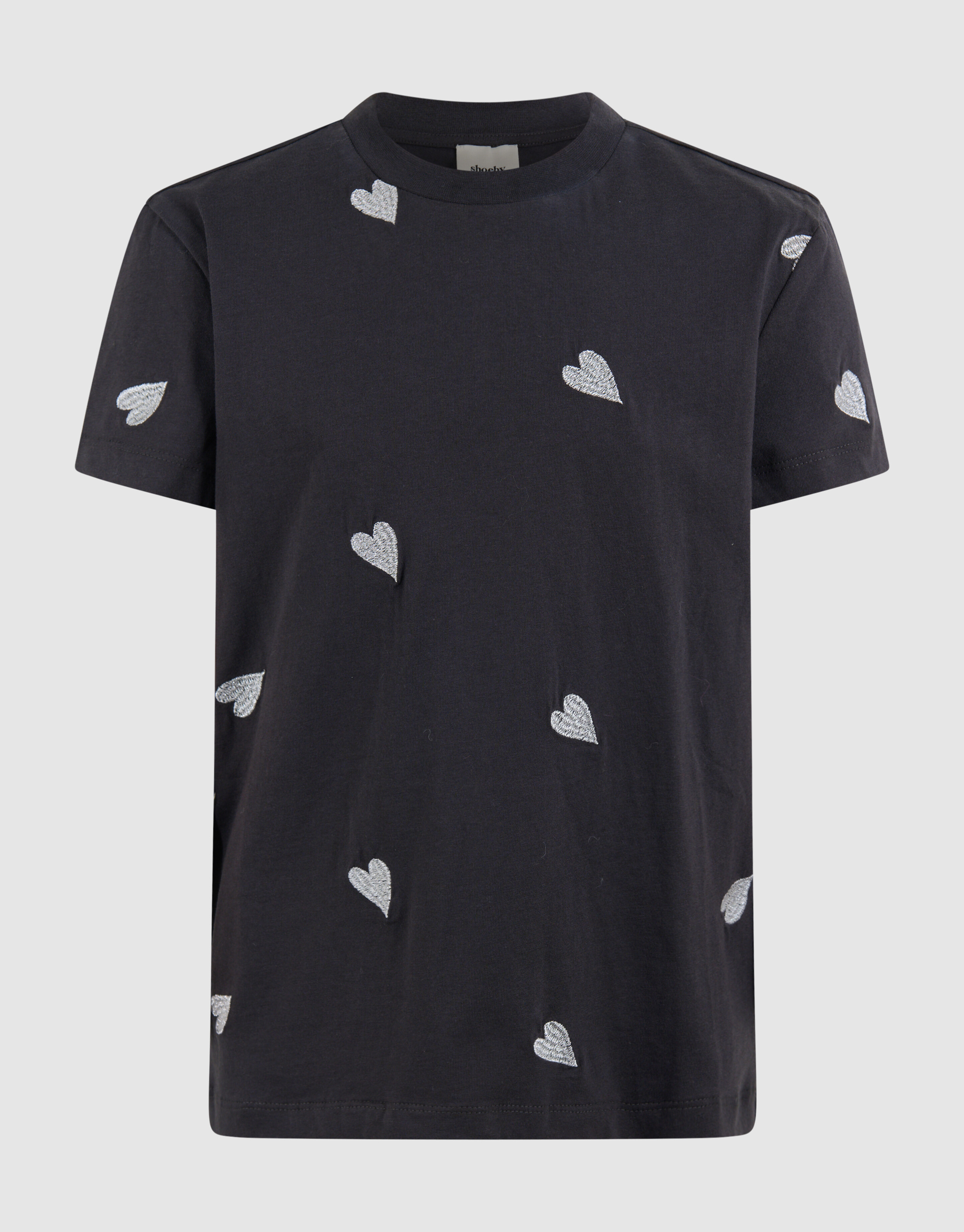 Besticktes Herz-T-Shirt Dunkelgrau SHOEBY GIRLS