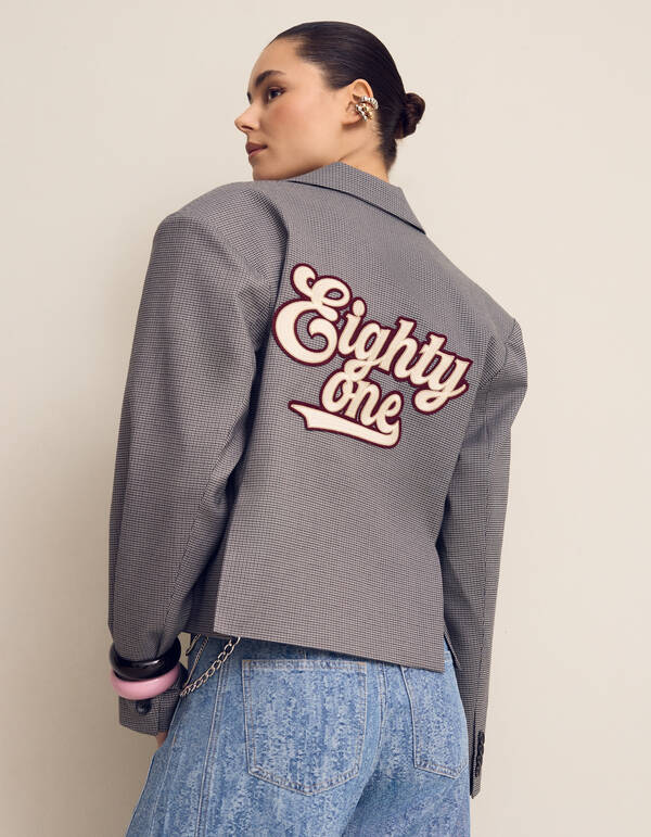 Sportlicher Oversized Karo-Blazer Grau SHOEBY WOMEN