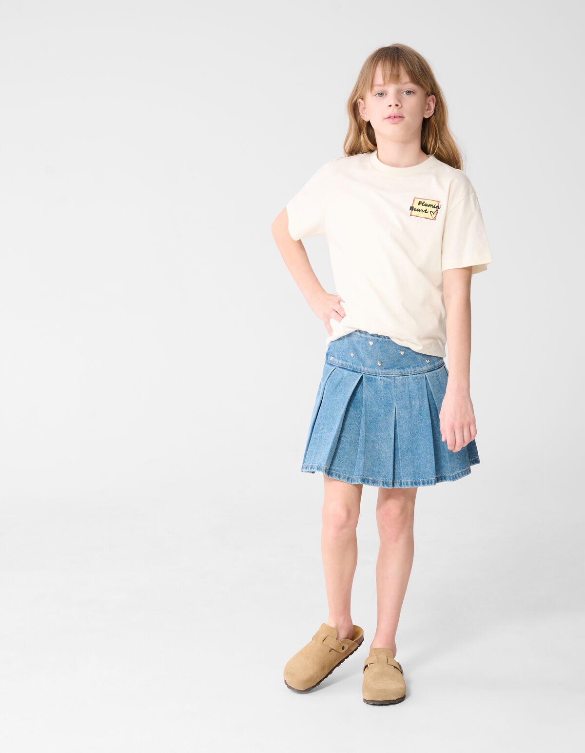 Flammenkunst T-Shirt Gebrochen Wei&szlig; SHOEBY GIRLS