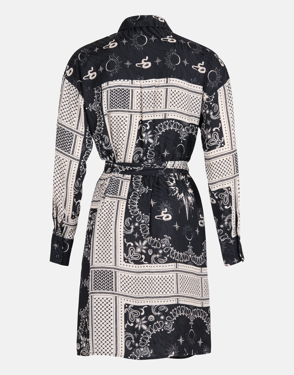 Kleid mit grafischem Druck Schwarz SHOEBY WOMEN