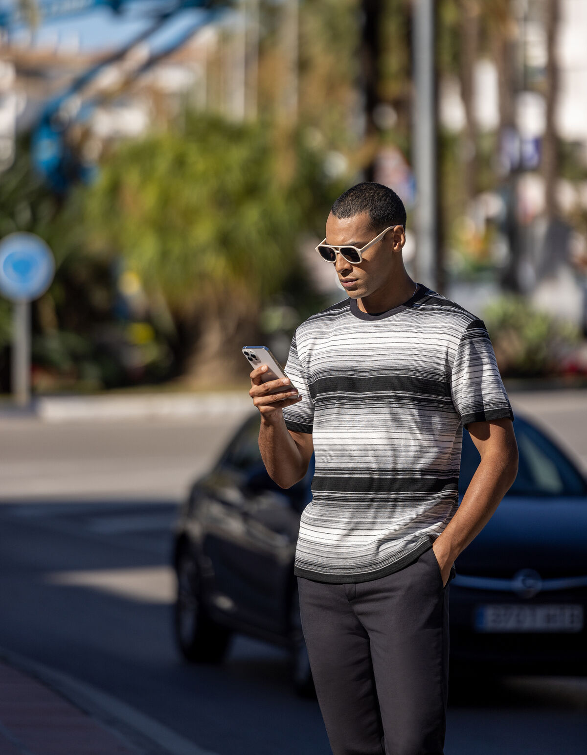 Farbverlaufs-T-Shirt Schwarz SHOEBY MEN