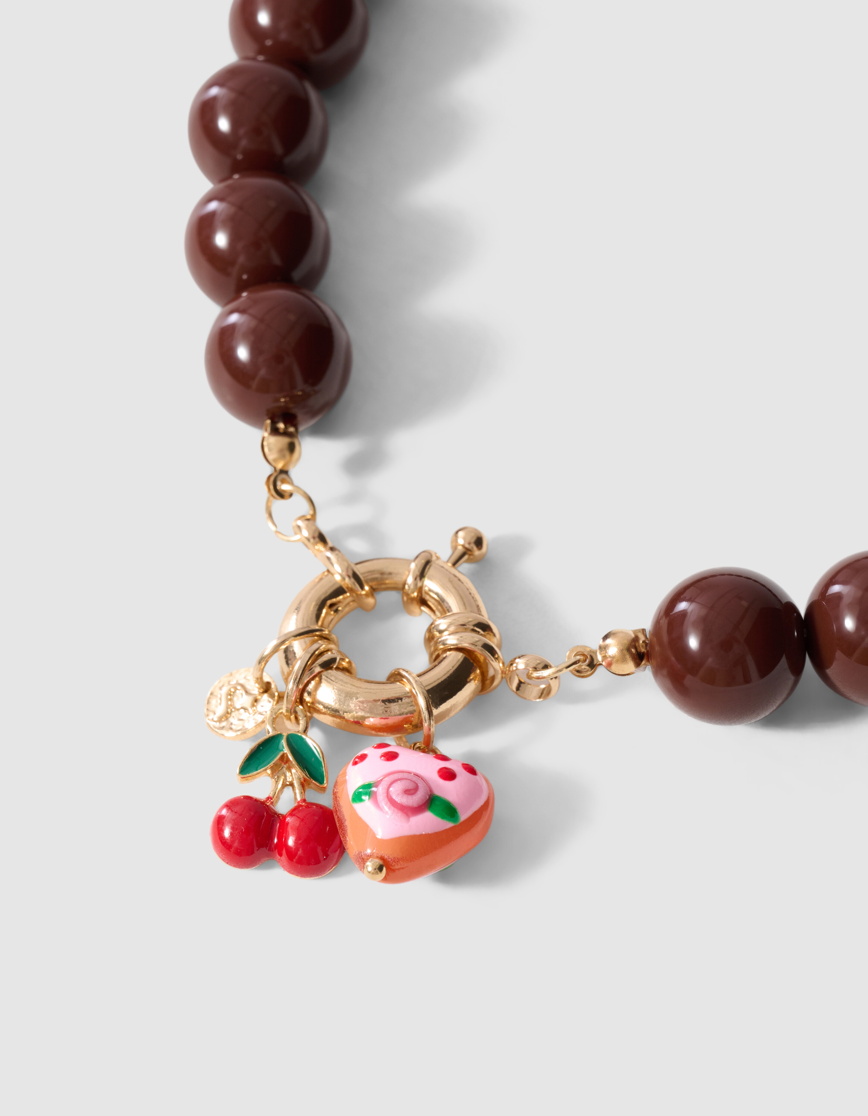 Perlenanh&auml;nger Kette Braun SHOEBY ACCESSOIRES