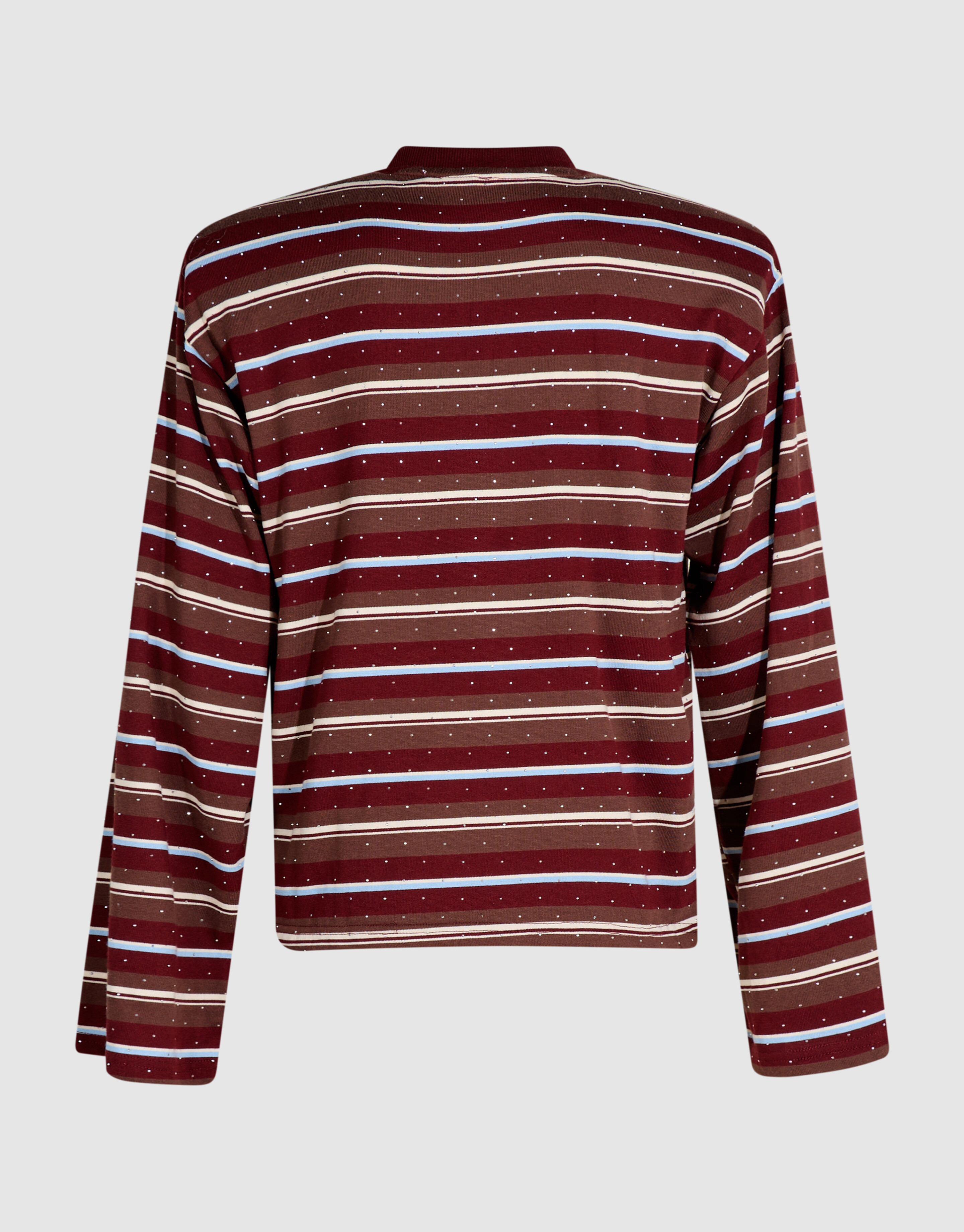 Embellished Gestreifte Longsleeve Dunkelrot SHOEBY WOMEN