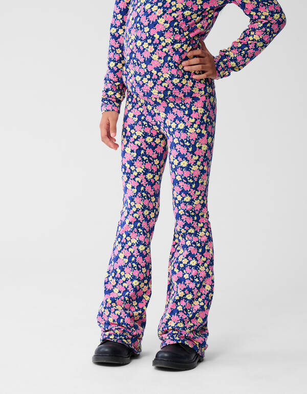 Flower Flared Fit Hose Dunkelblau/Rosa SHOEBY GIRLS