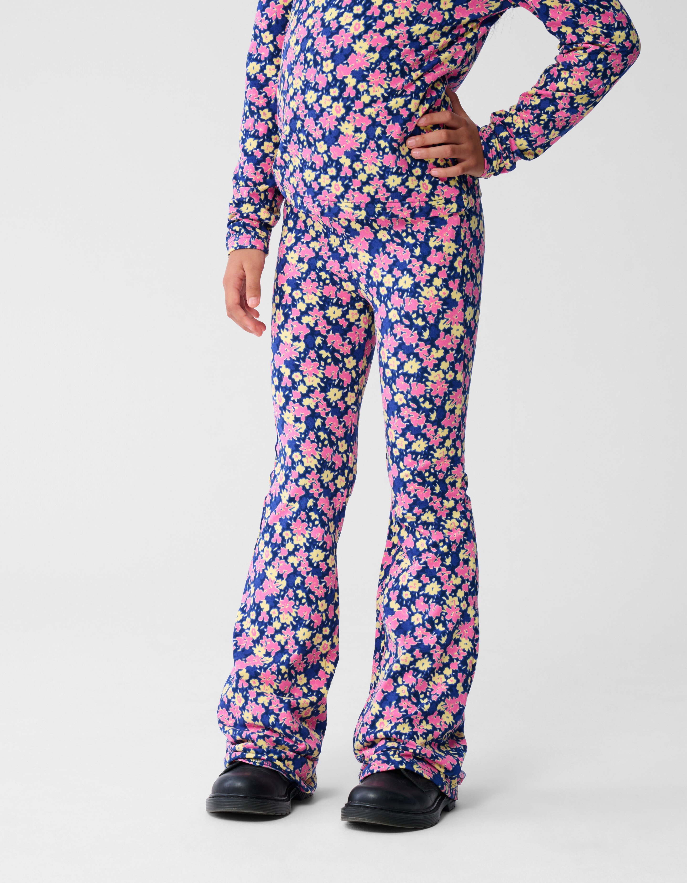 Flower Flared Fit Hose Dunkelblau/Rosa SHOEBY GIRLS