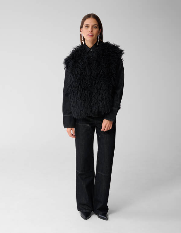 Oversized Teddy Weste Schwarz SHOEBY WOMEN