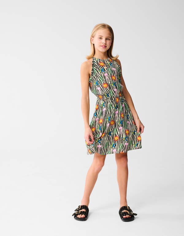 Bedrucktes Zebrakleid Off White SHOEBY GIRLS