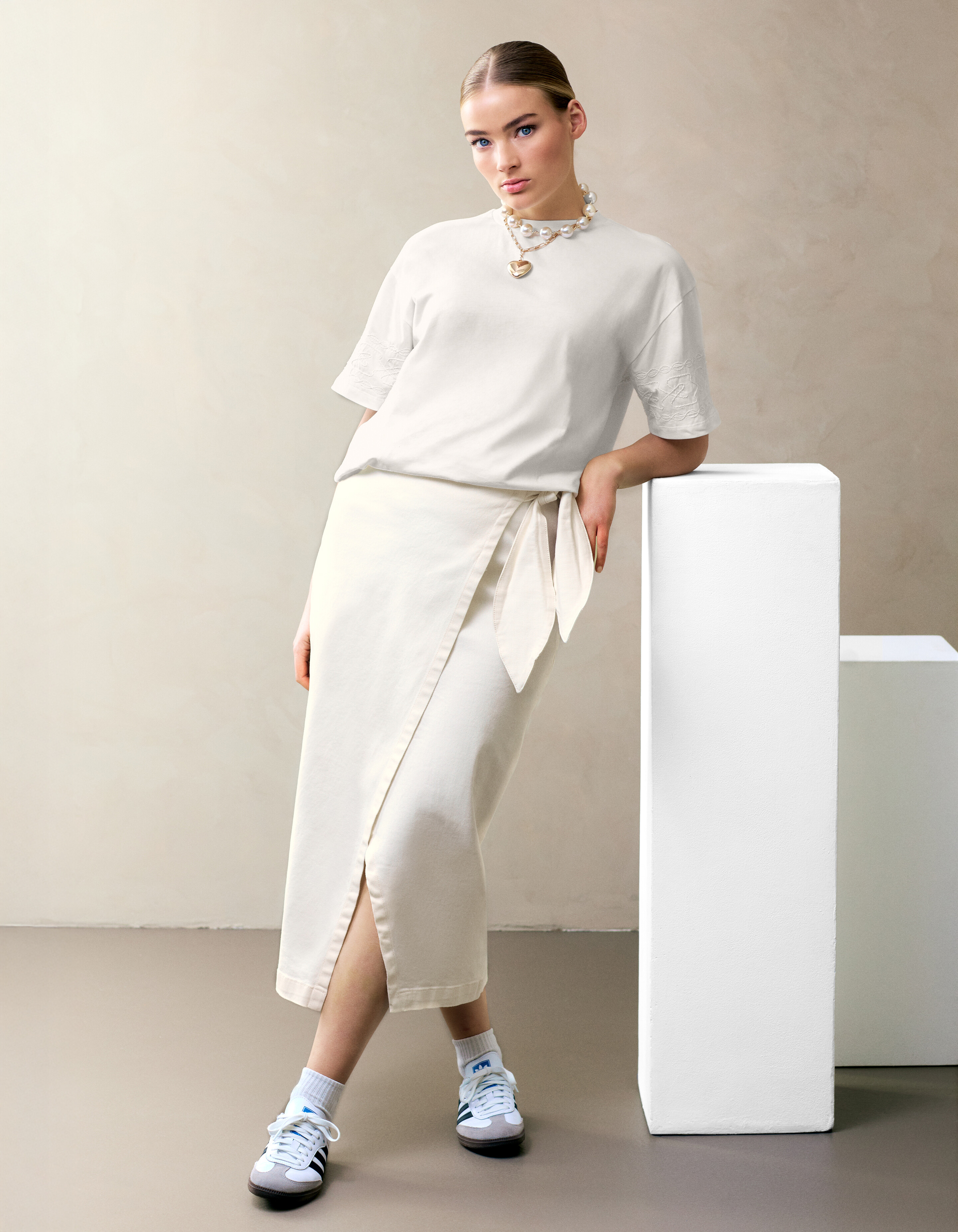 Midirock aus Denim Weiß von Fred SHOEBY WOMEN