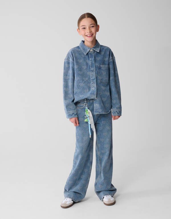 Herz-Jeansbluse Blau SHOEBY GIRLS