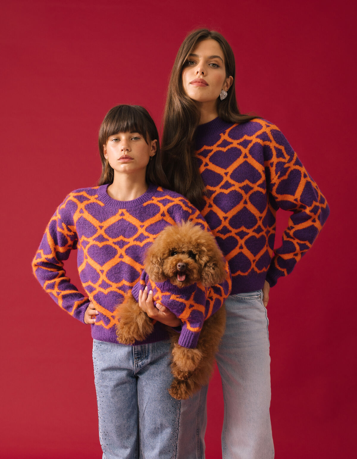 Herz gedruckt Hund Pullover lila SHOEBY ACCESSOIRES