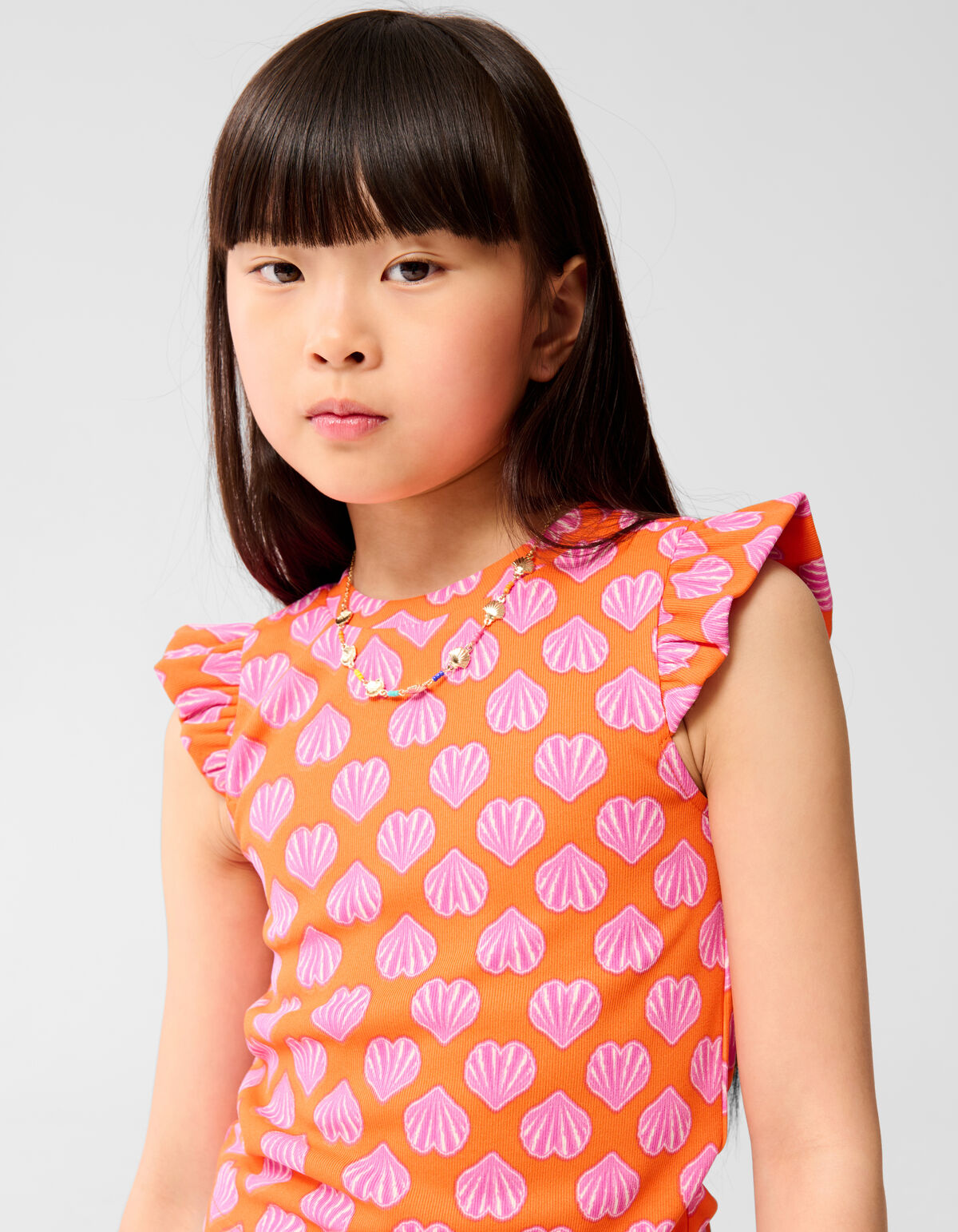 Muscheln Rüschen-Top Orange SHOEBY GIRLS