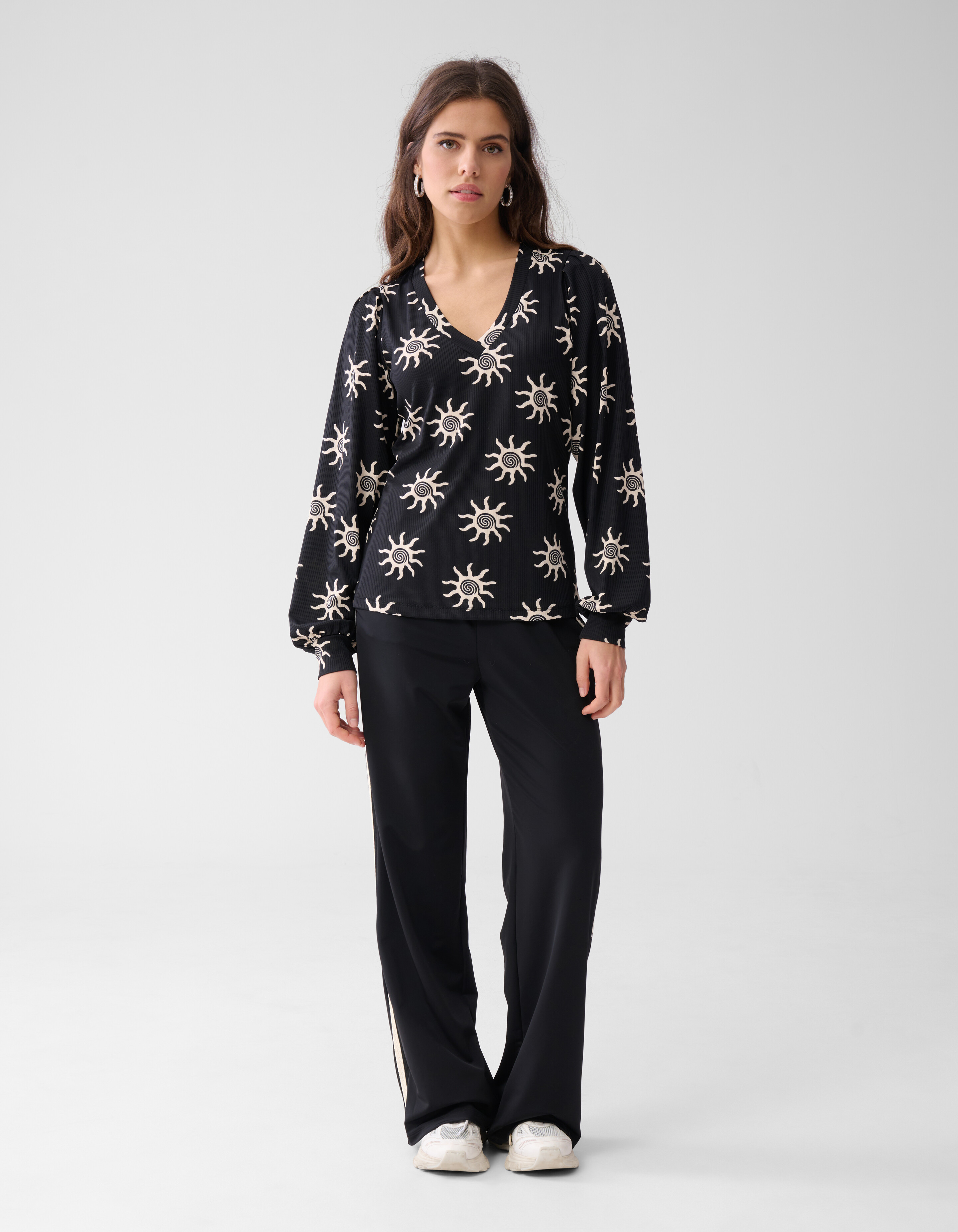 Rippen-Jersey-Top Schwarz SHOEBY WOMEN