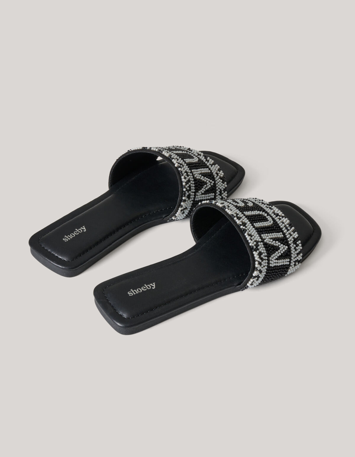 Perlenpantoffel Schwarz SHOEBY SHOES