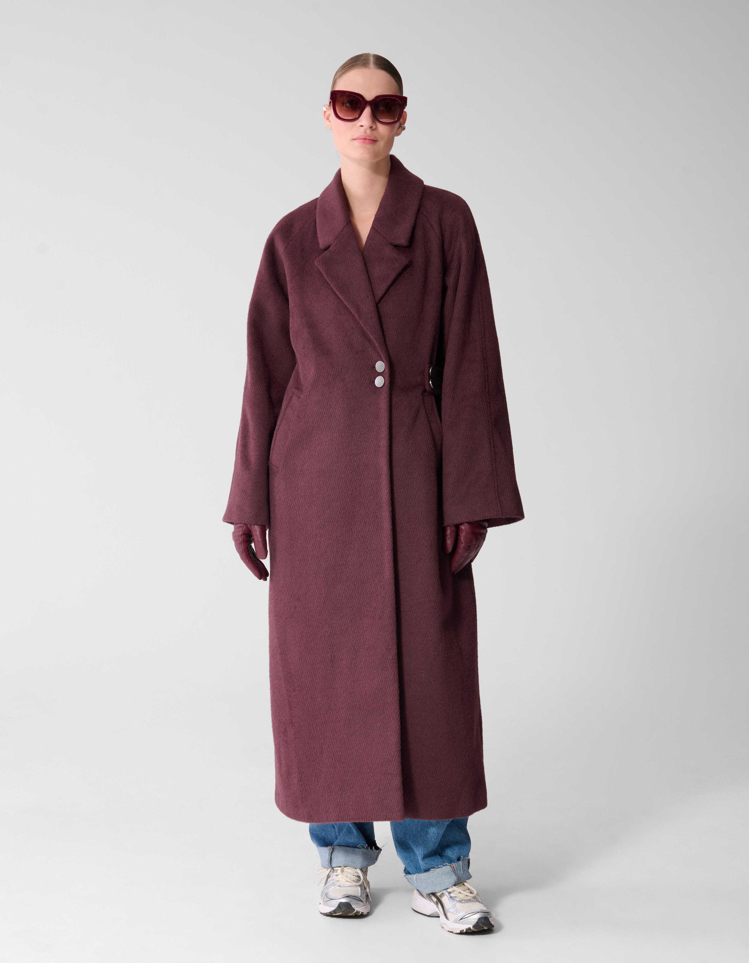 Lange Wollmantel Dunkelrot By Mieke SHOEBY WOMEN