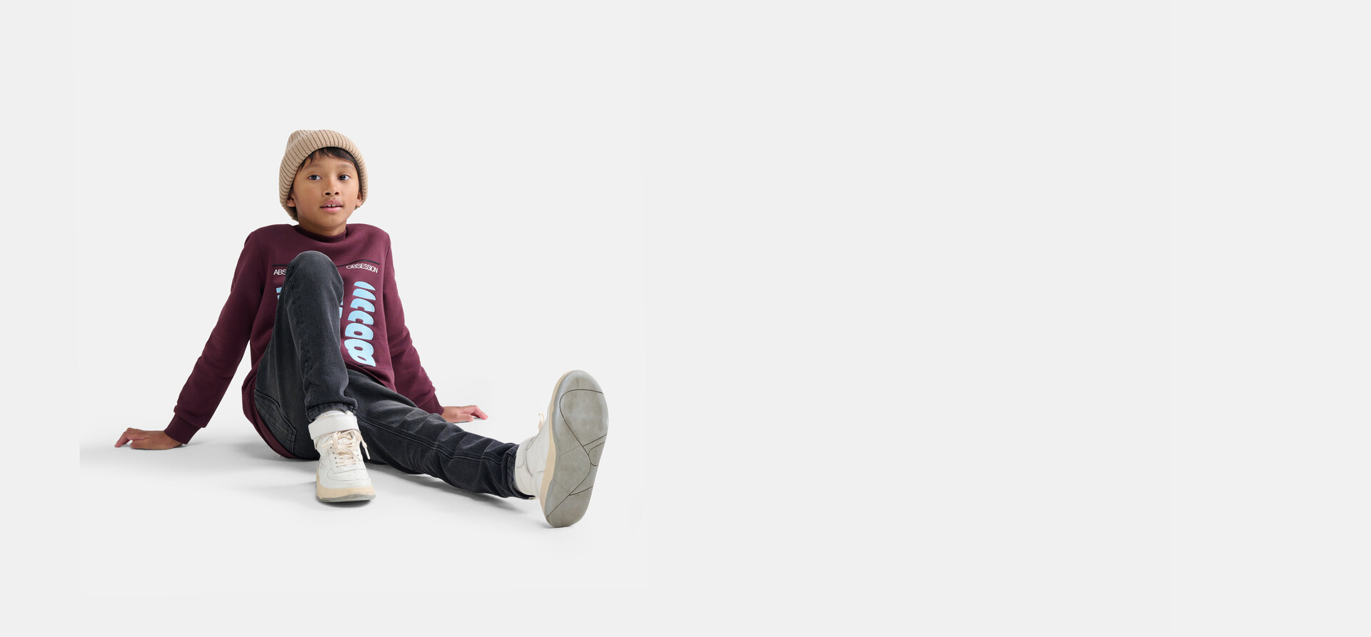 Sweatshirt mit abstraktem Druck Dunkelrot SHOEBY BOYS