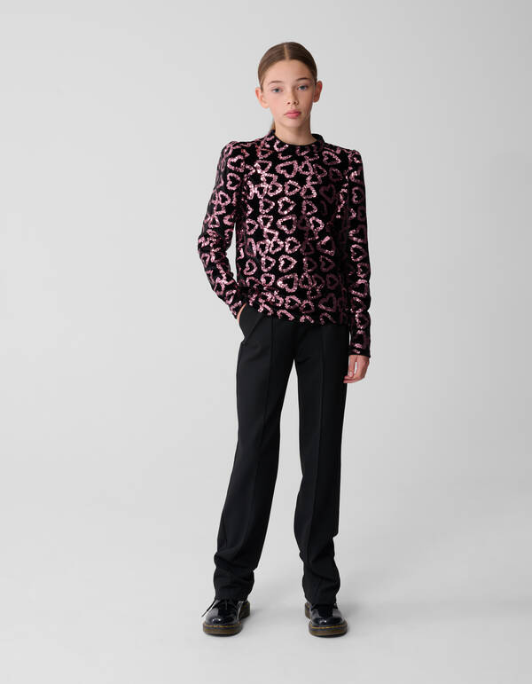 Paillettenherz-Top in Hellrosa SHOEBY GIRLS