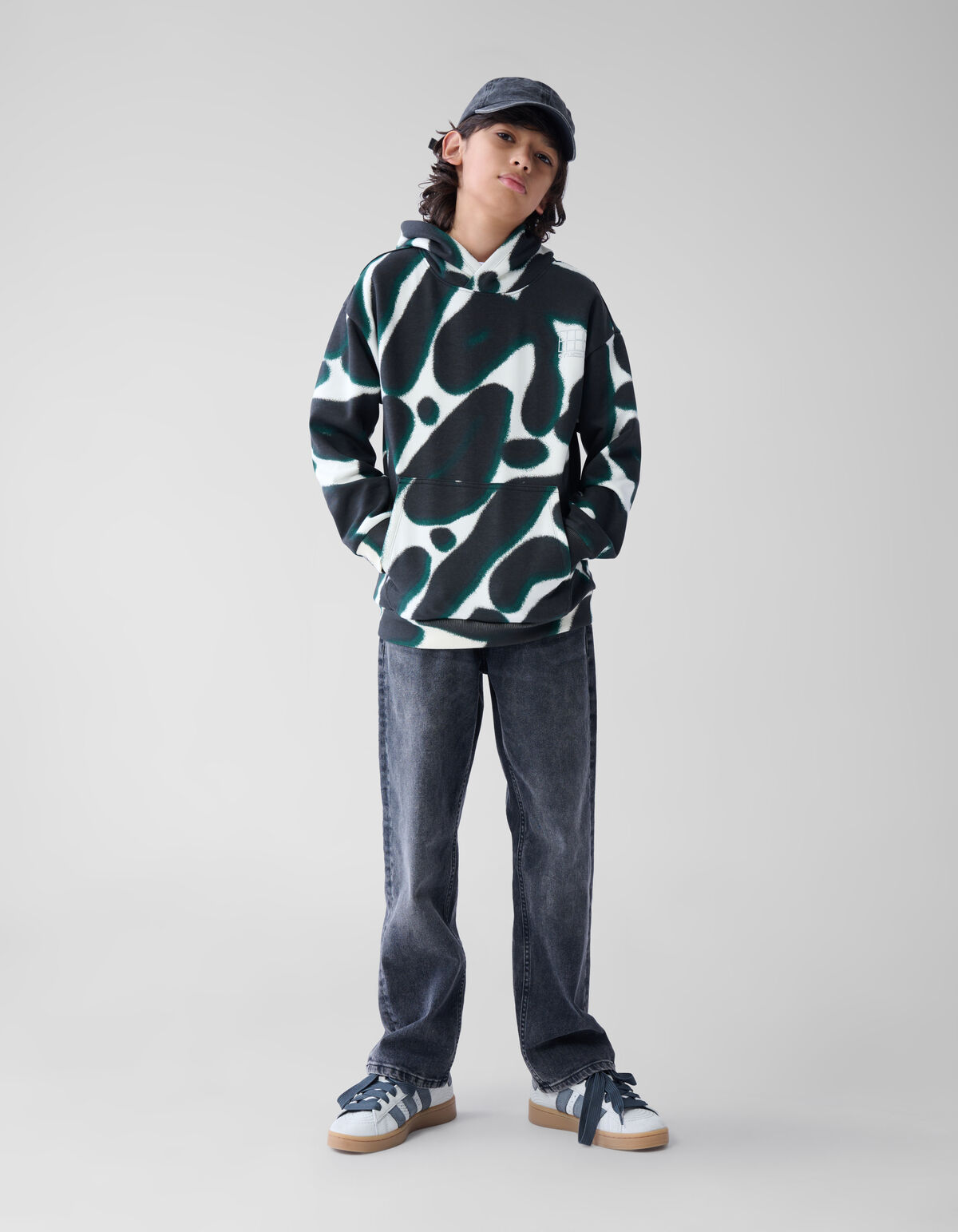 Printed Hoodie Schwarz SHOEBY BOYS
