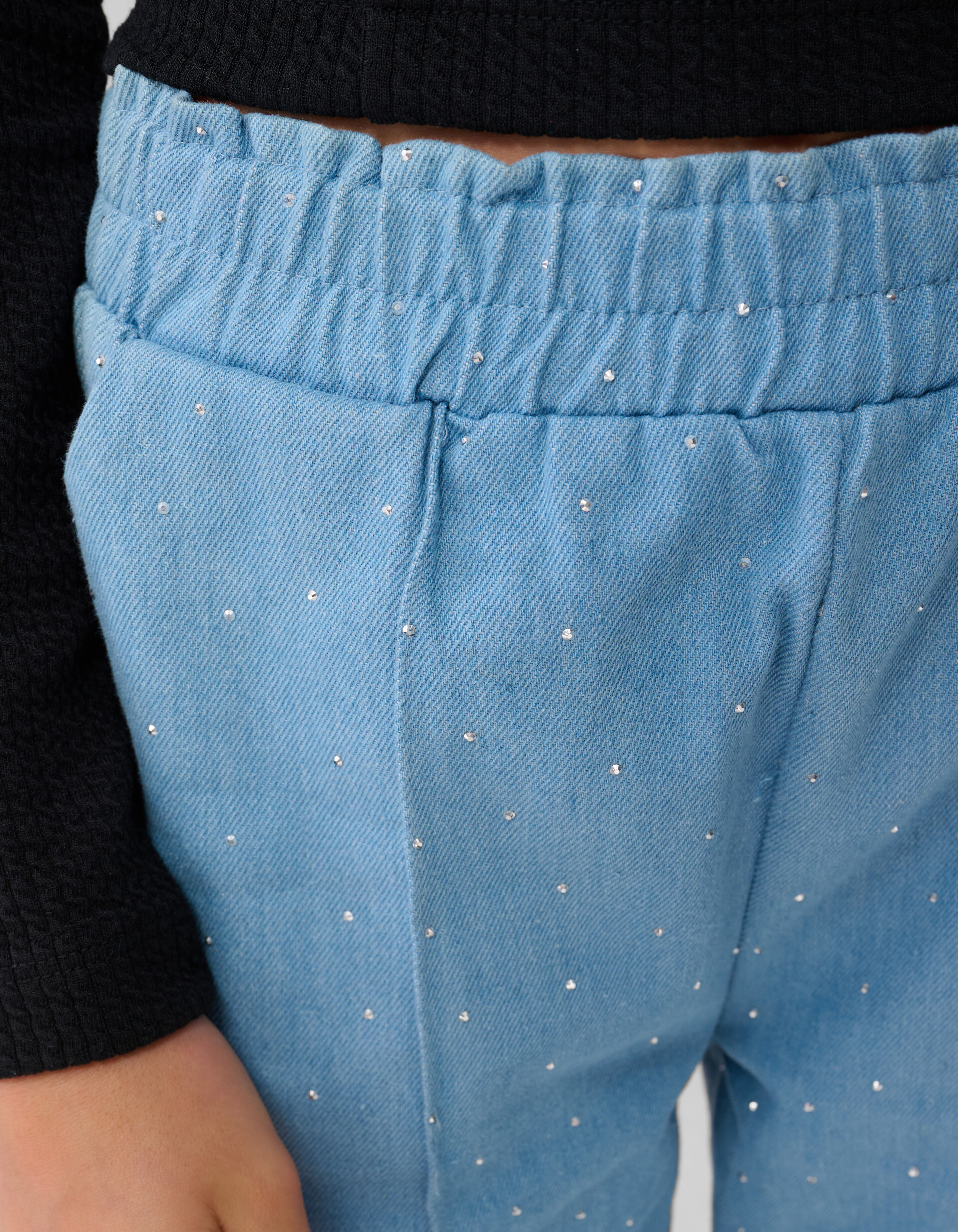 Strass Wide Leg Fit Broek Blauw SHOEBY GIRLS