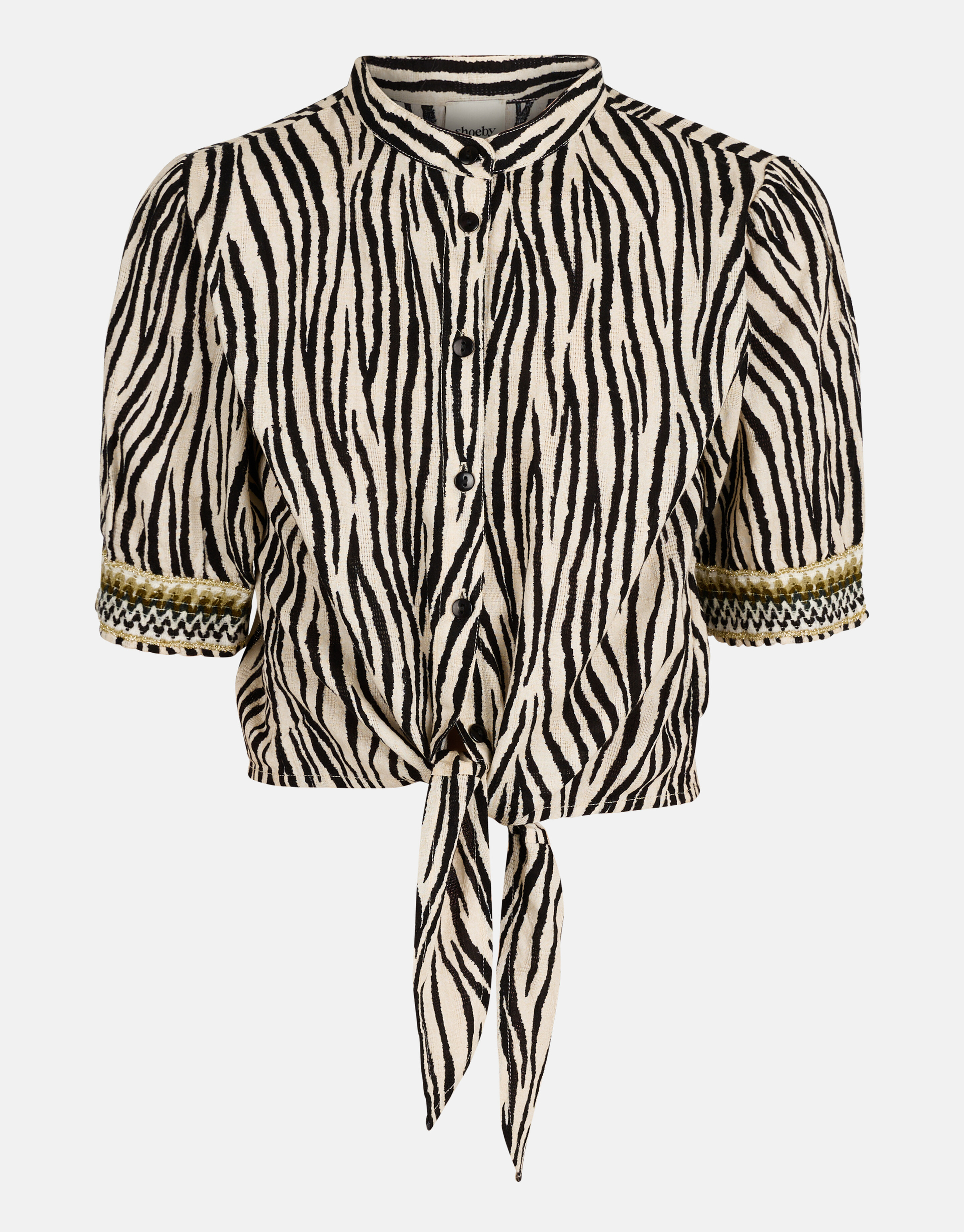 Bluse mit Zebramuster Schwarz/ Off-white SHOEBY GIRLS