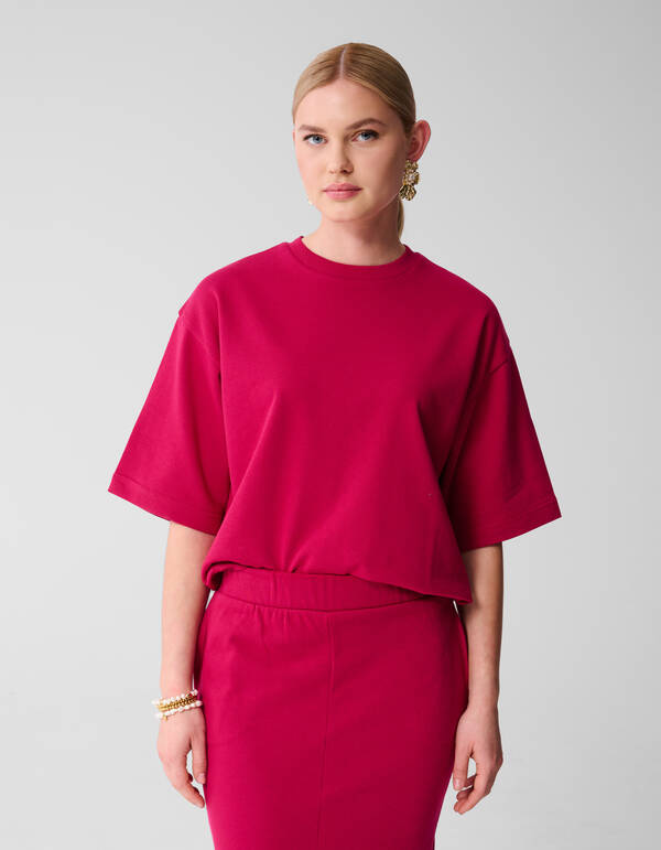 Übergroßes Sweat-T-Shirt Roze/Rood SHOEBY WOMEN