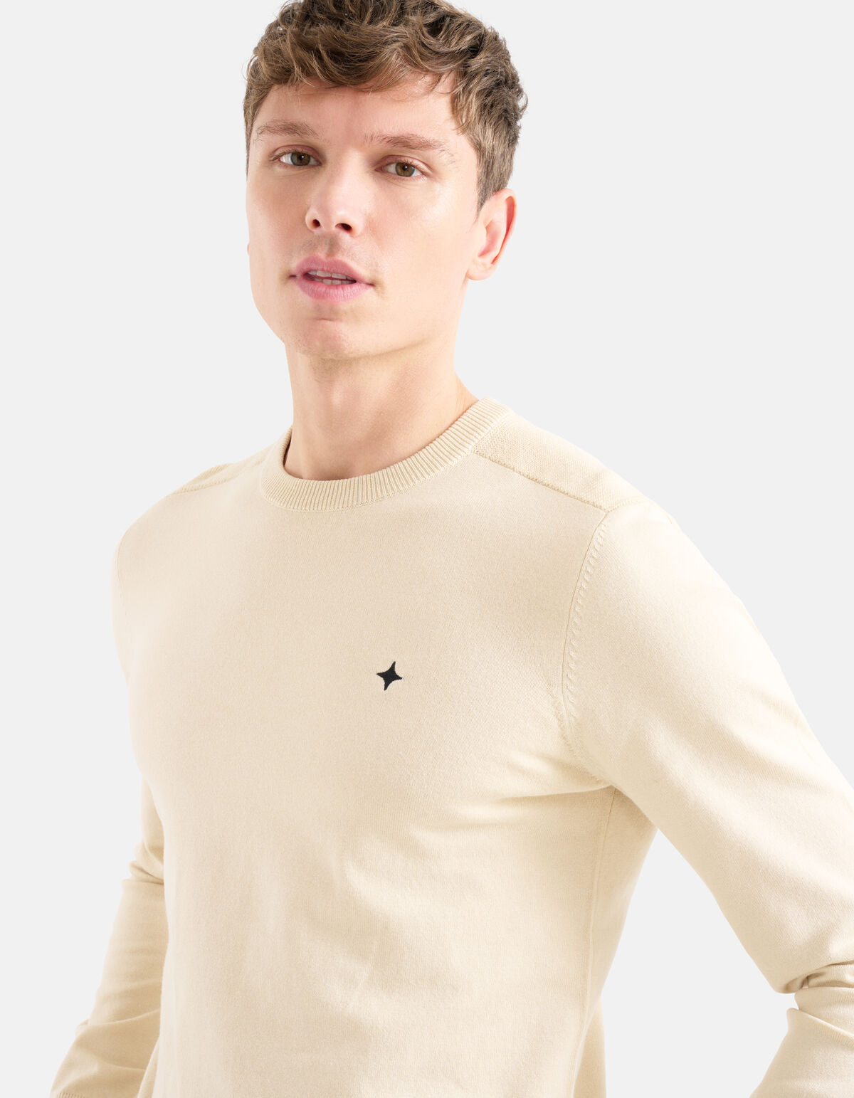 Rippenpullover Beige SHOEBY MEN