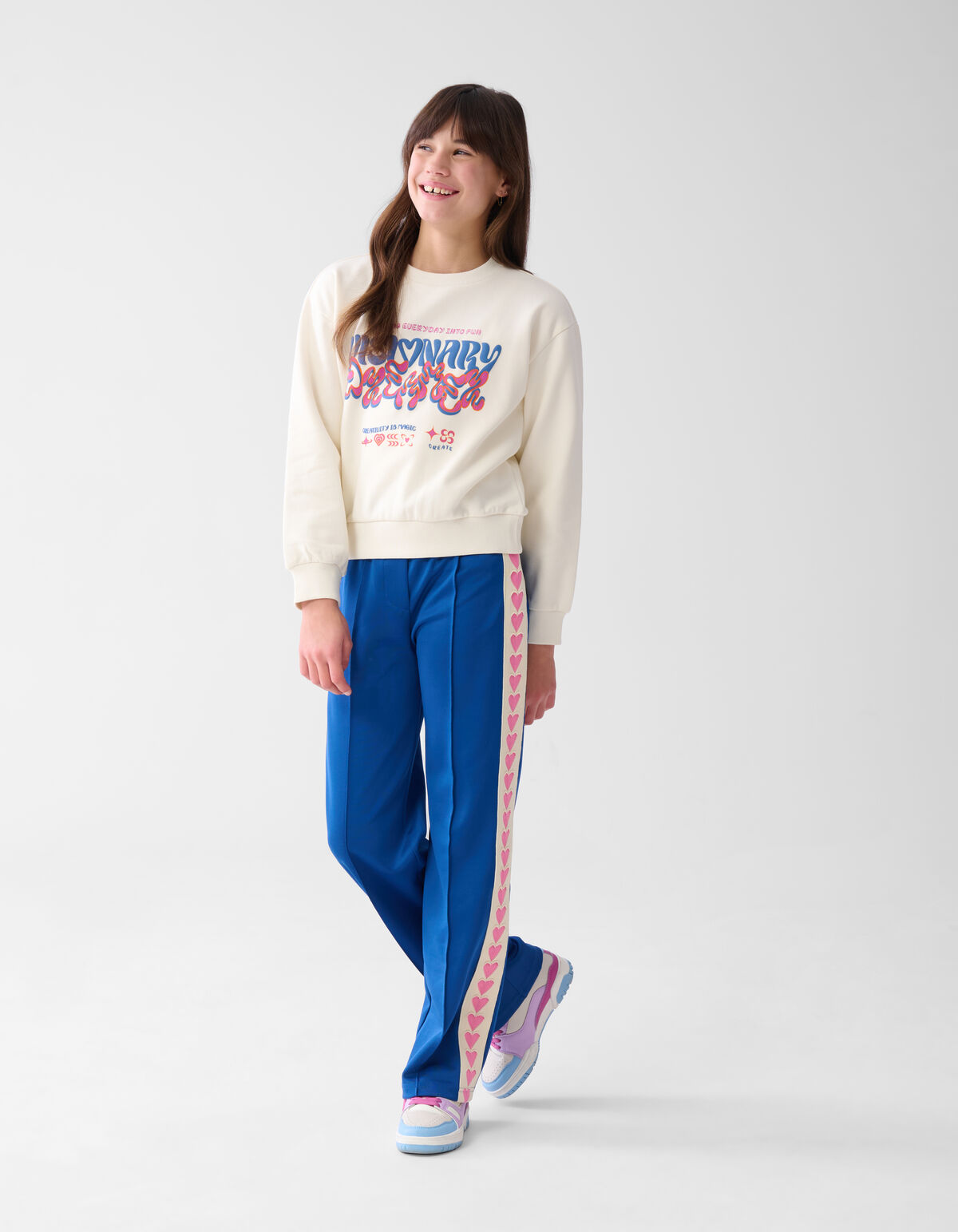 Sportliche Tape-Hose mit weitem Bein Dunkelblau SHOEBY GIRLS