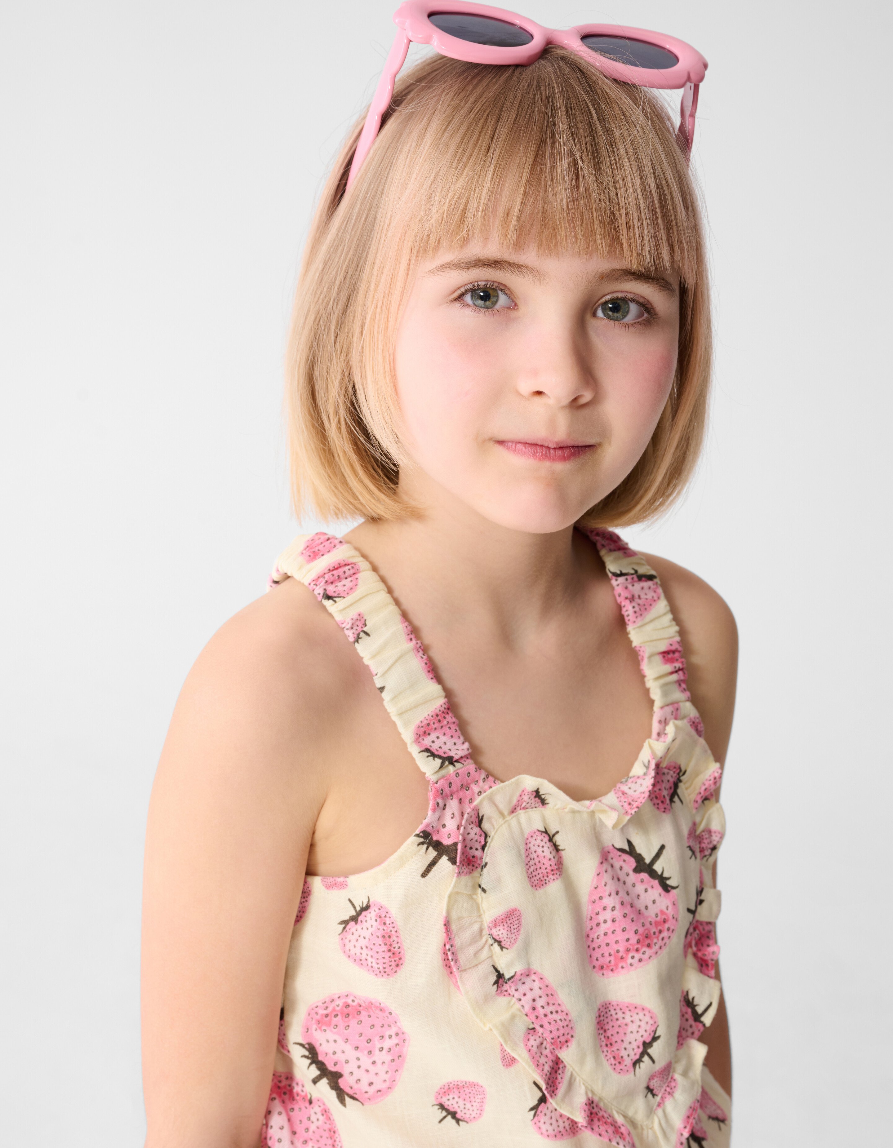 Erdbeerprint-Jumpsuit Gebrochen Wei&szlig; SHOEBY GIRLS