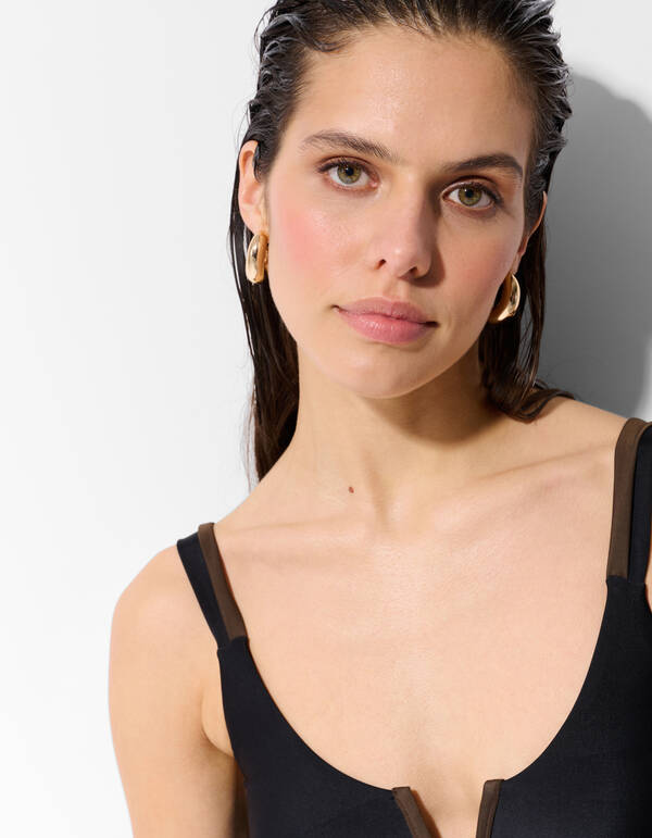 Kontrast Badeanzug Schwarz SHOEBY ACCESSOIRES