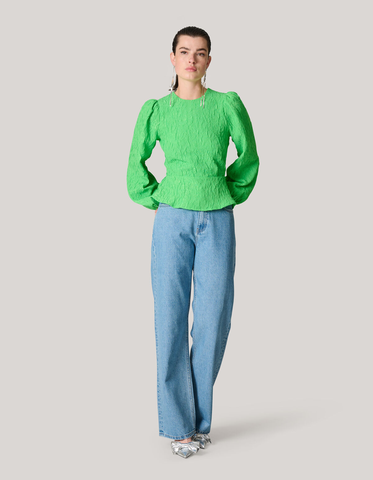 Jacquard-Top Gr&uuml;n SHOEBY WOMEN