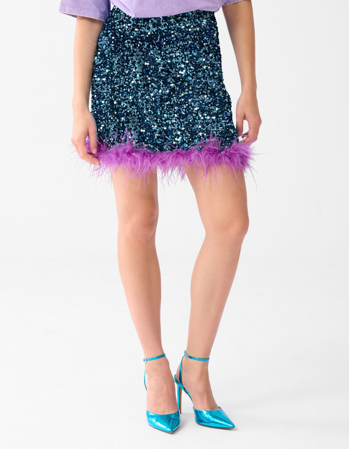 Pailletten Minirock Blau SHOEBY WOMEN