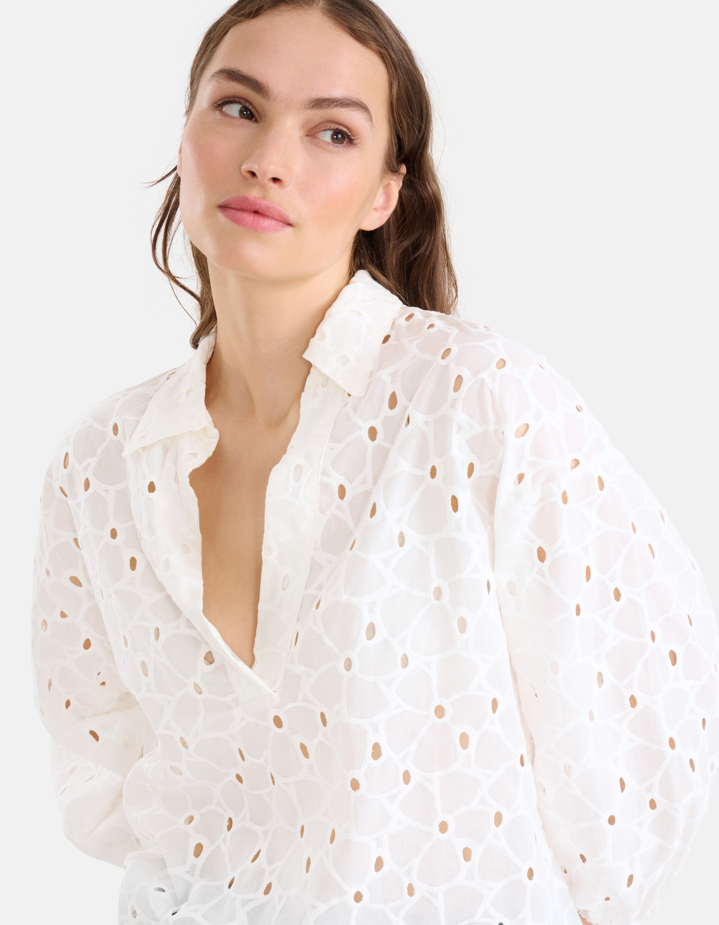 Broderie Blouse Gebroken Wit SHOEBY WOMEN