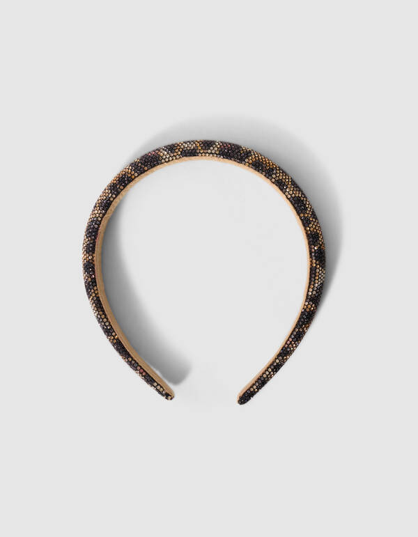 Strass Leopard Haarband Braun SHOEBY ACCESSOIRES