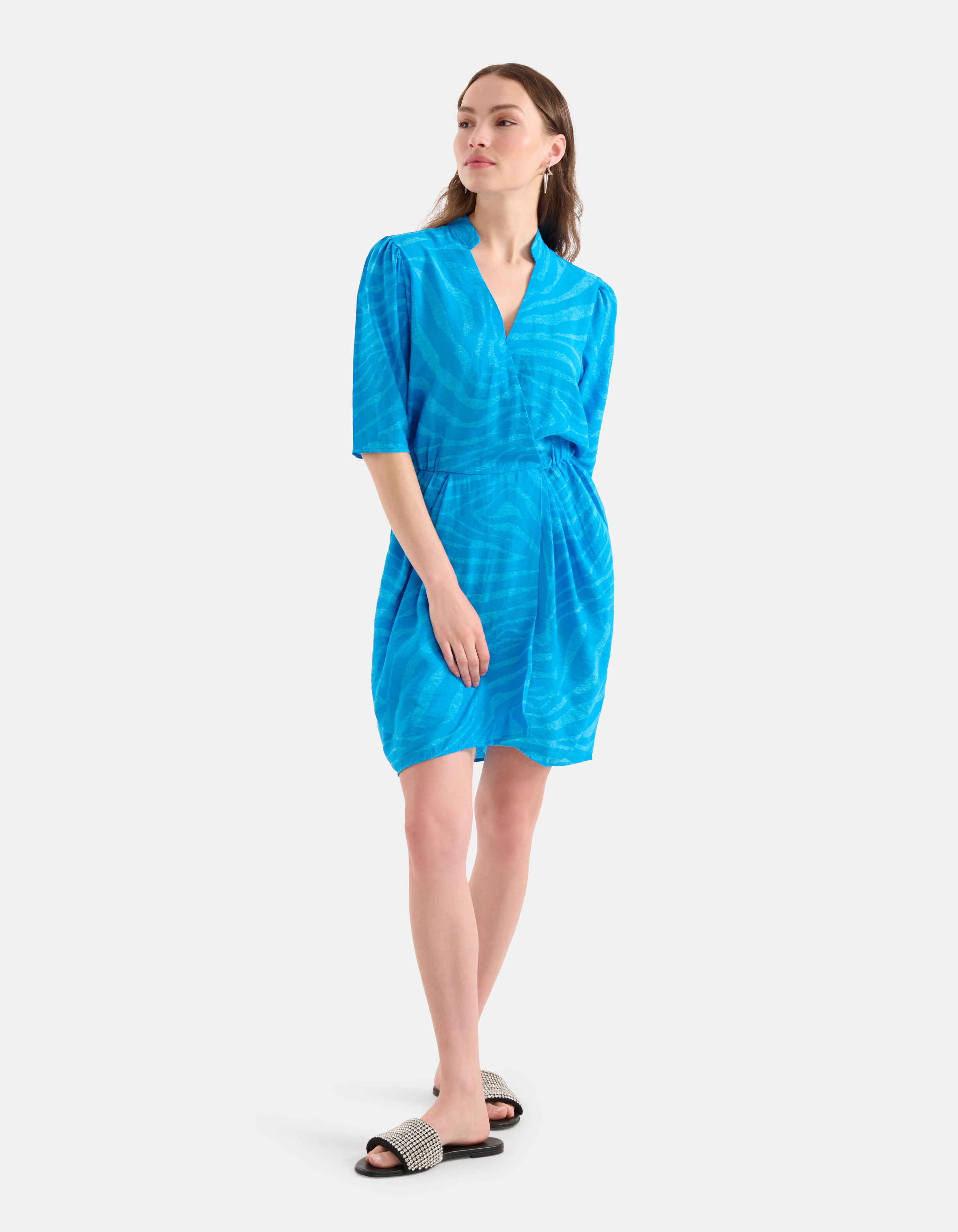 Zebra Print Kleid Blau SHOEBY WOMEN