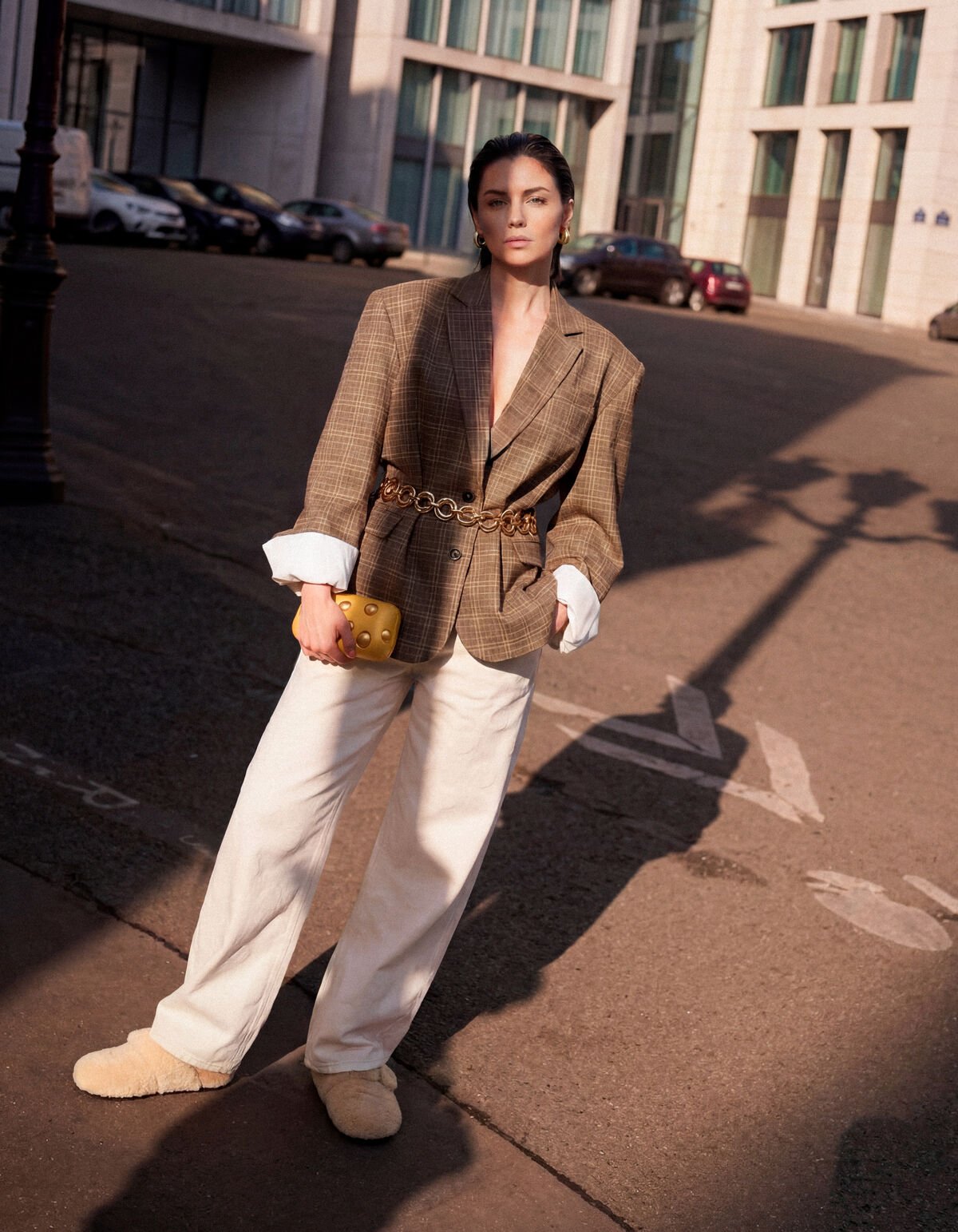 Oversized Karierte Blazer Braun SHOEBY WOMEN