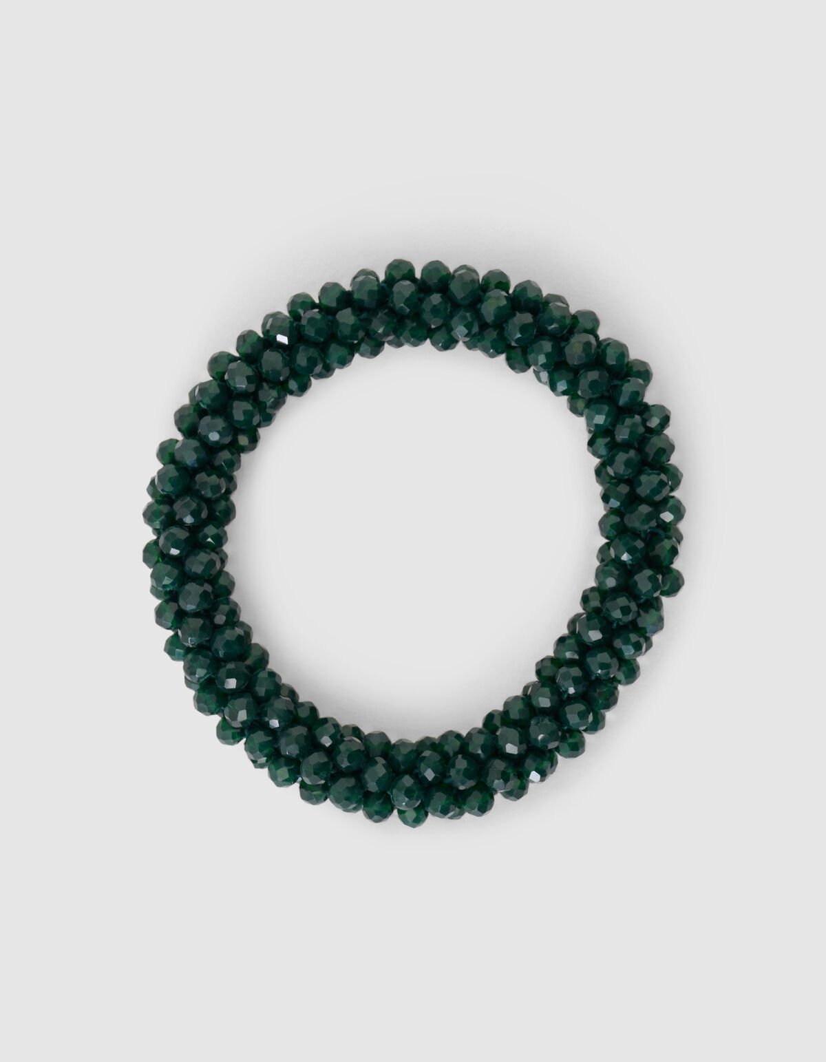 Perlenbesetztes Haargummi, dunkelgrün SHOEBY ACCESSOIRES