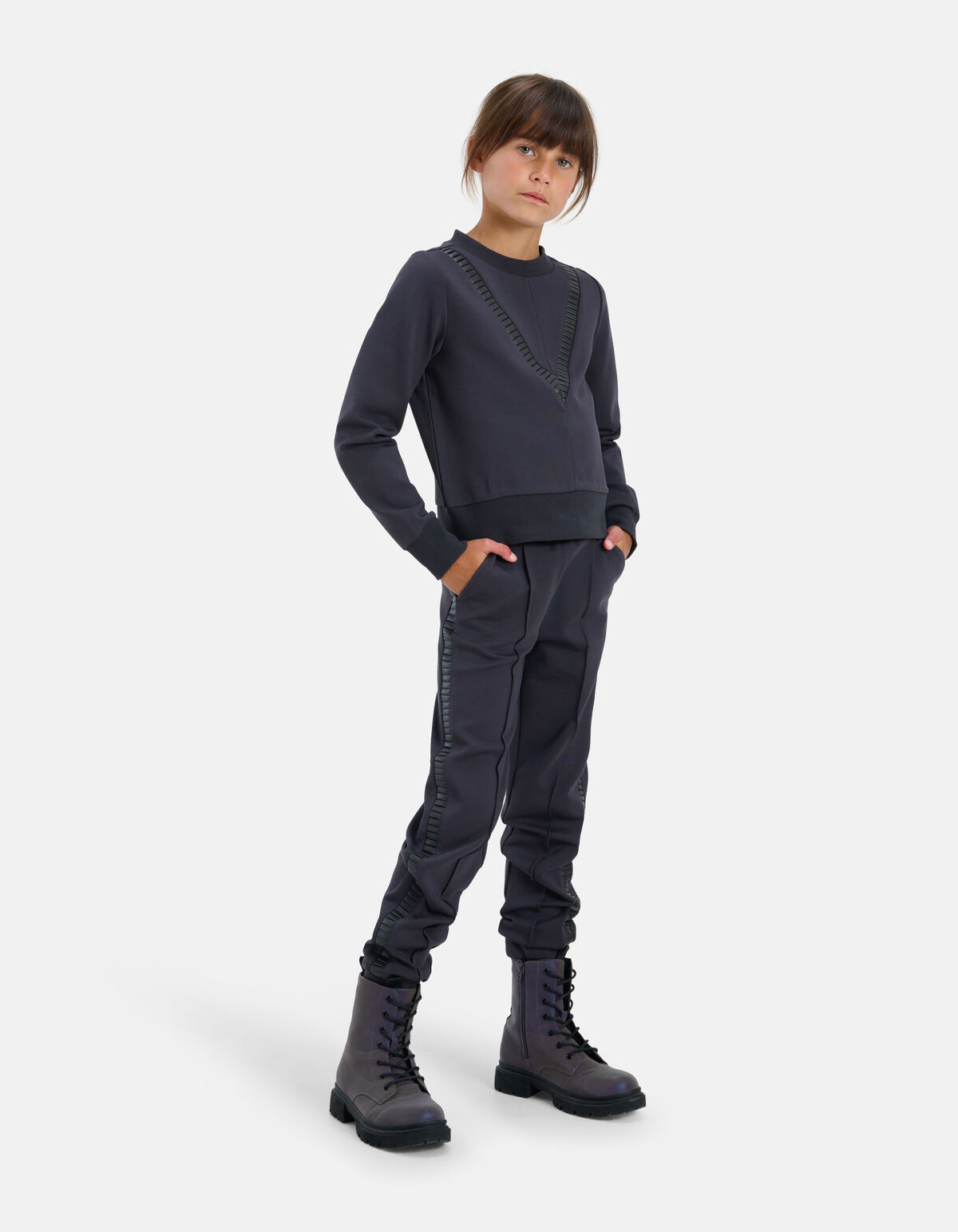 Detaillierte Gerade Hose Grau SHOEBY GIRLS