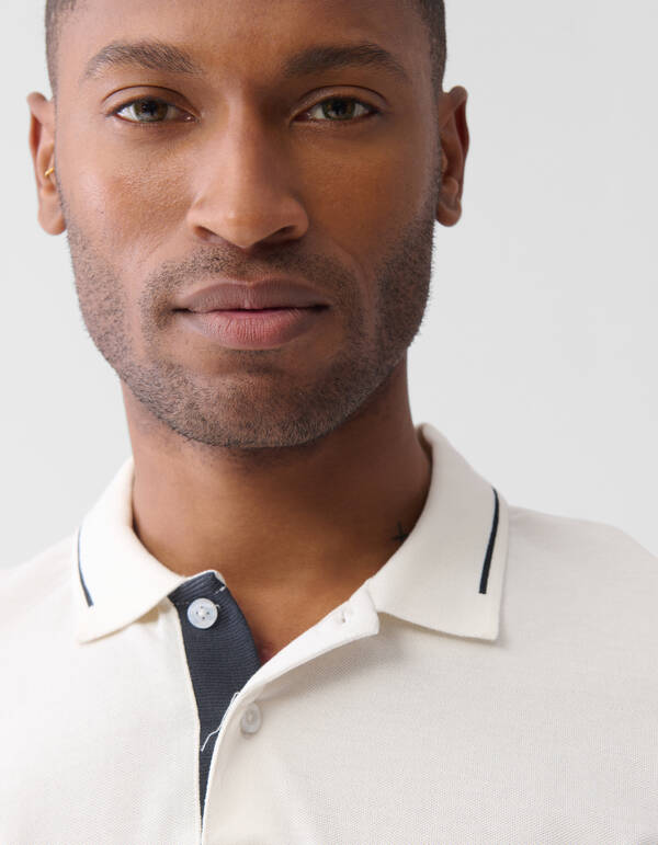 Pique Polo Off White SHOEBY MEN