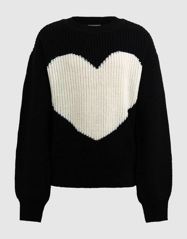 Pullover mit großem Herz SCHWARZ SHOEBY GIRLS